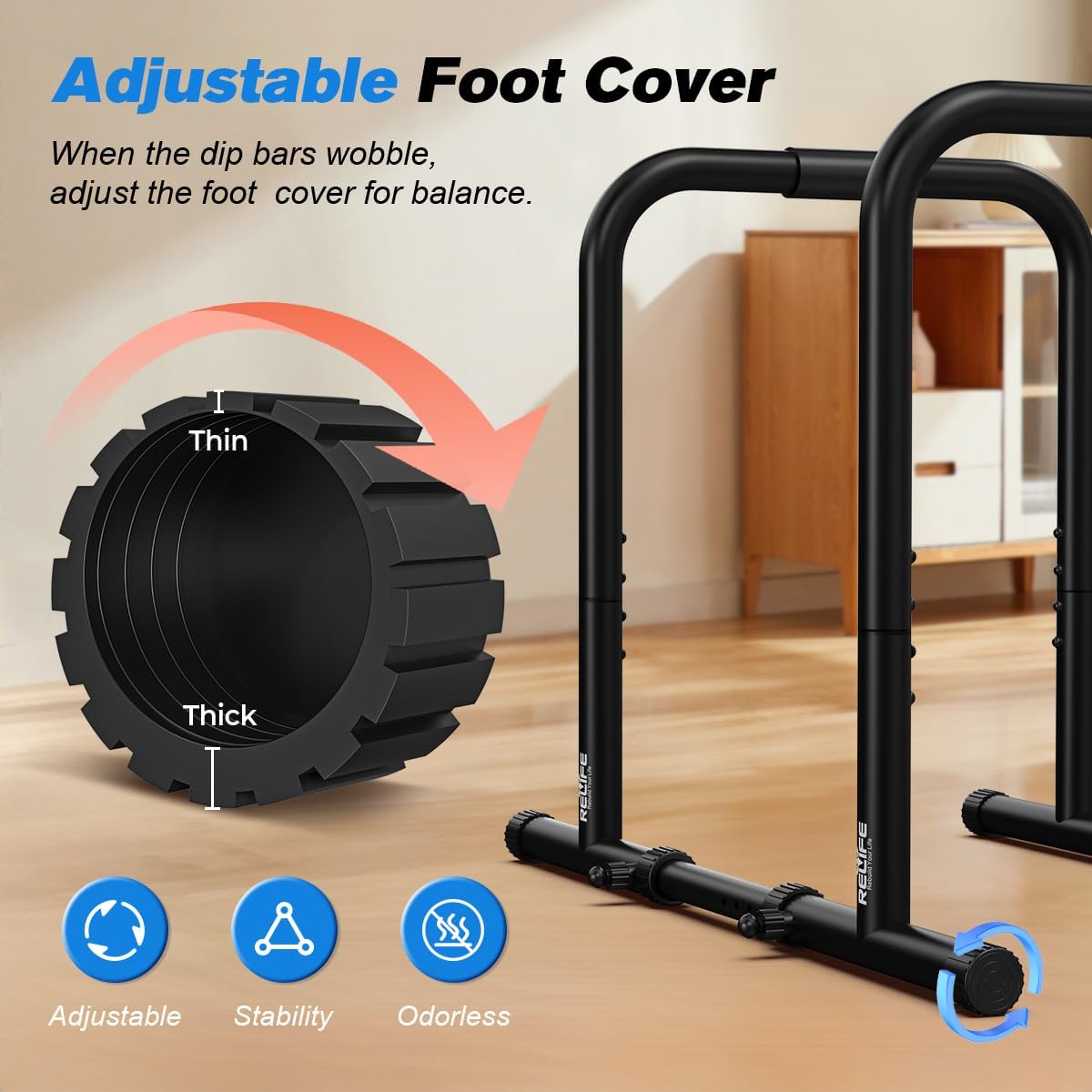RELIFE Dip Station - Heavy Duty Dip Stands for Fitness Workouts