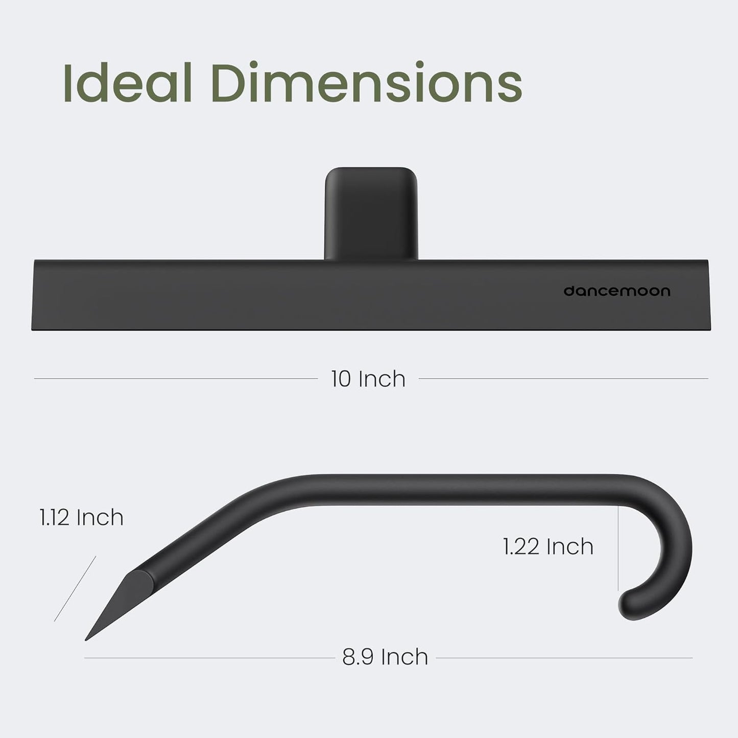 dancemoon JustHang Shower Squeegee for Glass Doors, All-One-Piece Silicone with Built-in Hook Design for Easy Hanging, Household Window Mirror Squeegee for Bathroom, Glass, Kitchen, Tile Wall, Car