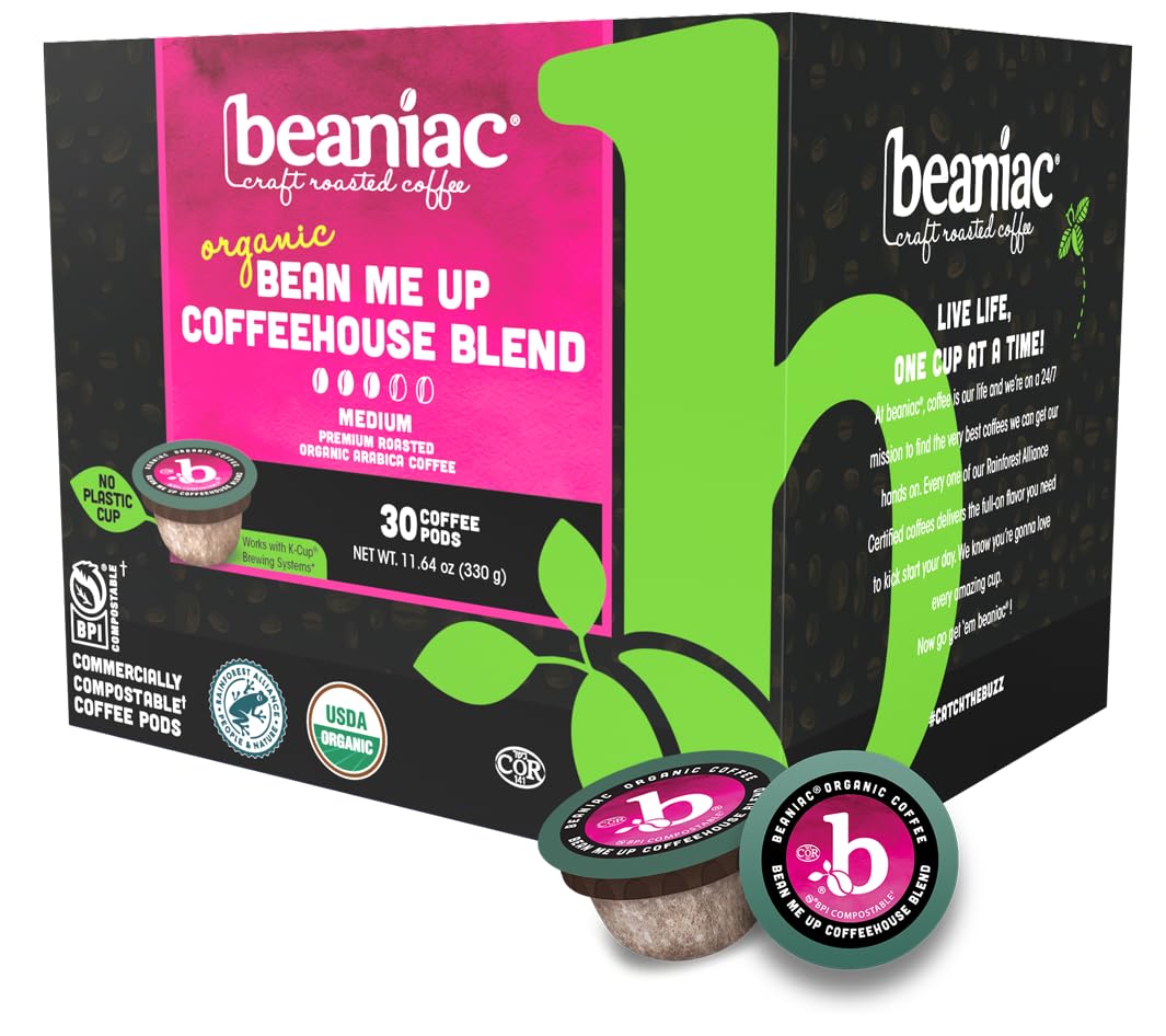Organic Arabica coffee pods for Keurig brewers, 30 count, compostable
