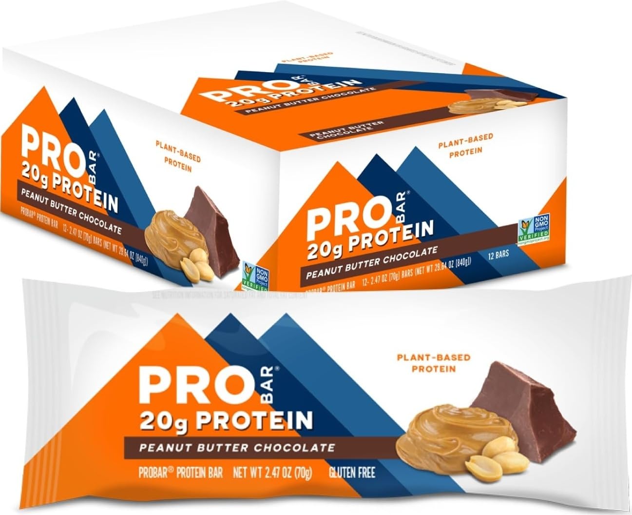 Plant-based protein bars with 20g protein, gluten-free, non-GMO, dairy-free, vegan snack