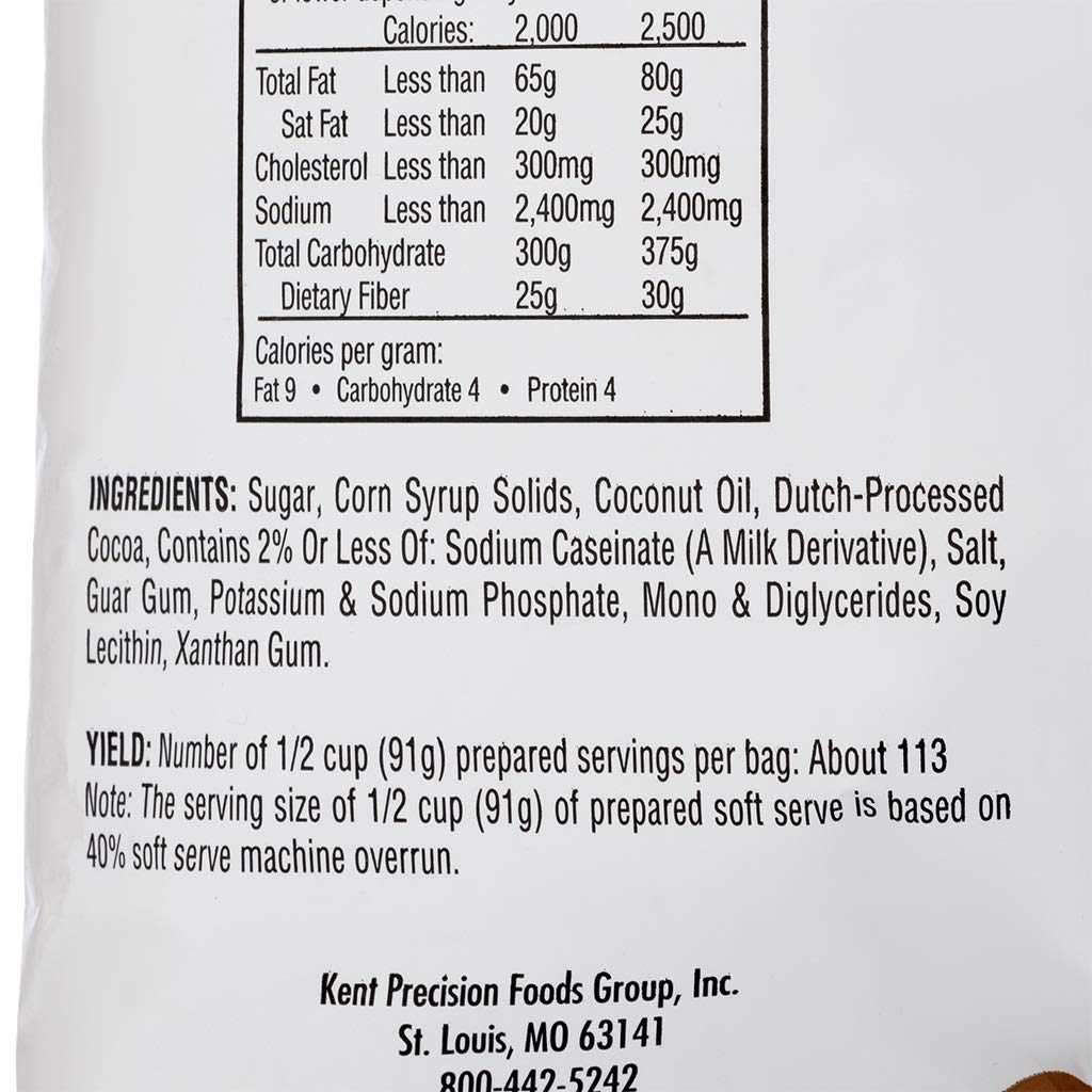 Frostline Chocolate Soft Serve Ice Cream Mix, Lactose & Gluten Free - Just Add Water, Dairy, or Dairy Free Alternative, Use with Blender, Countertop Ice Cream Maker, Soft Serve Machine - 6 lb Bag