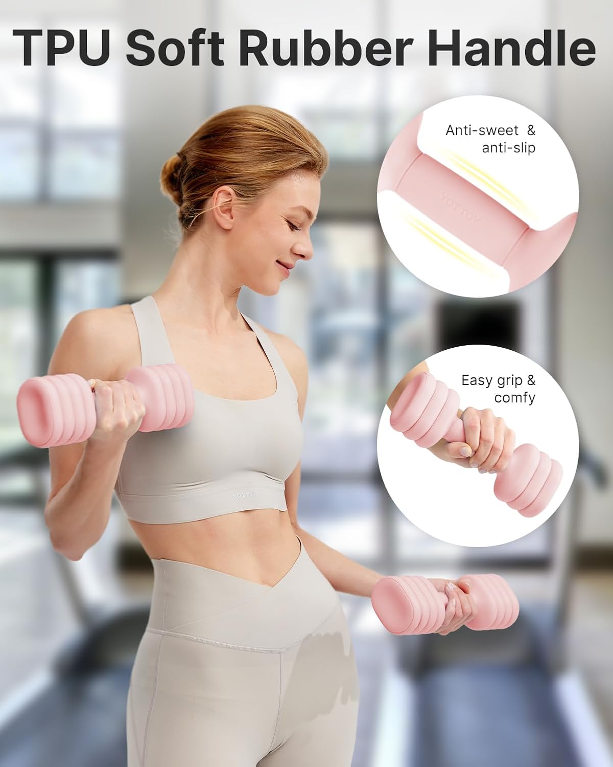 YOTTOY Adjustable Dumbbell Set of 2, 4-in-1 Hand Weights for Women