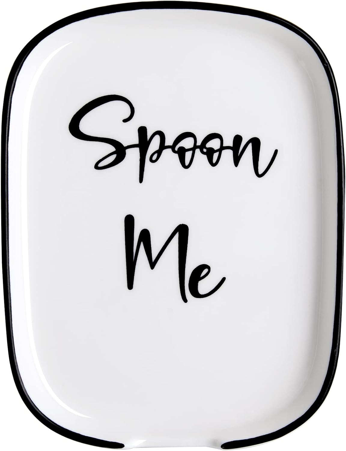 Ceramic Spoon Rest for Stove Top, Large Spoon Holder for Kitchen Counter, White Coffee Spoon Rest, Heat-Resistant Cooking Utensil Rest, Modern Farmhouse Kitchen Décor