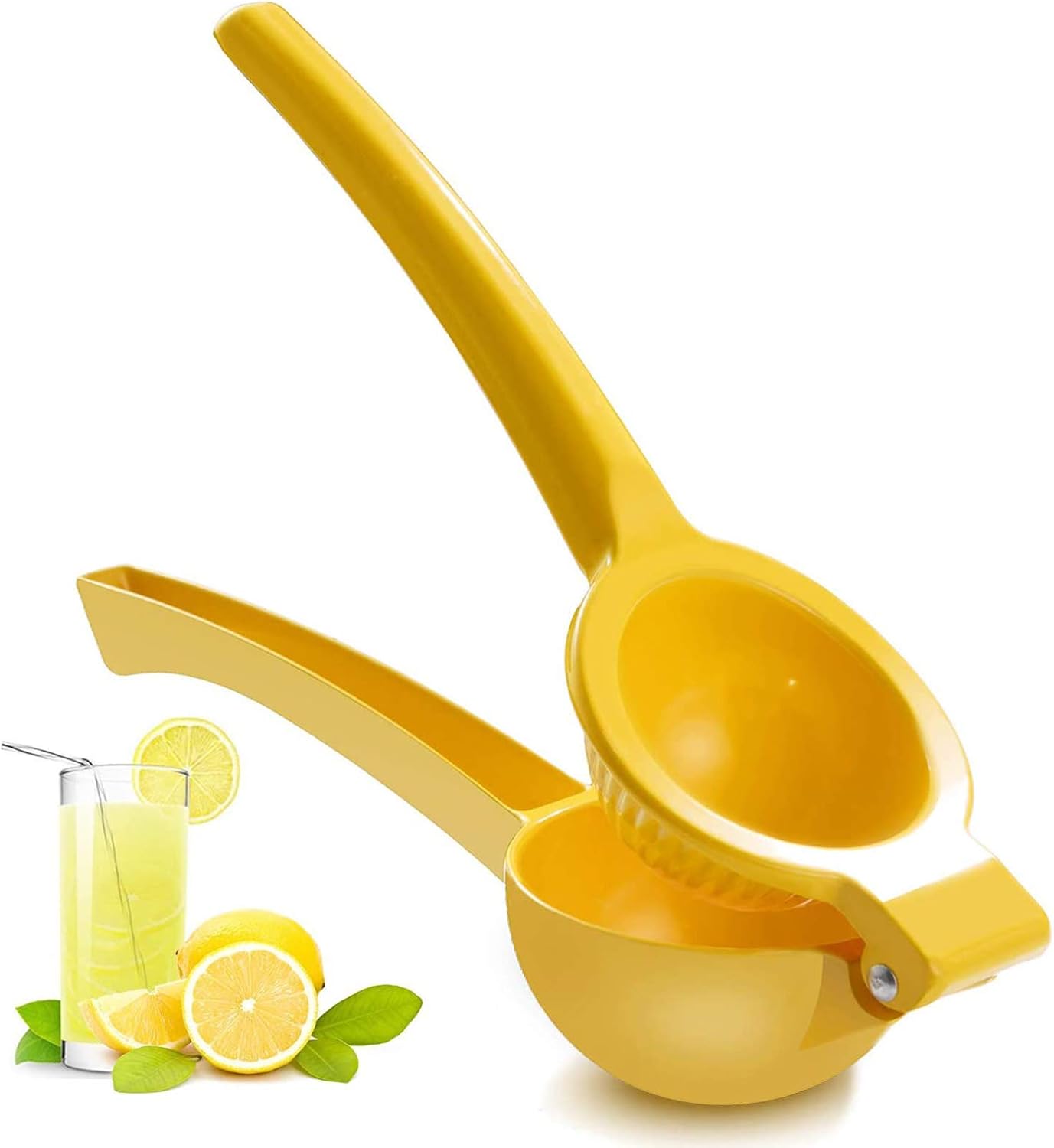 Y-ME Manual Juicer Citrus Lemon Squeezer, Fruit Juicer Lime Press Metal, Professional Hand Juicer Kitchen Tool(Yellow)