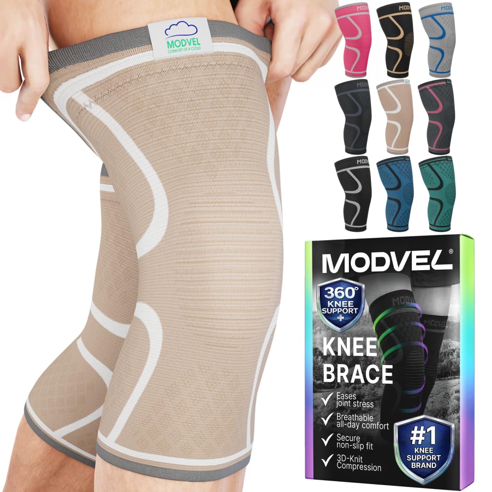 Modvel 2 Pack Knee Brace for Women and Men - Knee Support