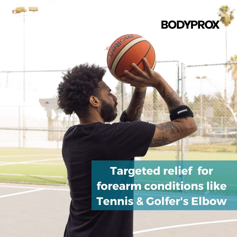 Bodyprox Elbow Brace 2 Pack for Tennis and Golfer's Elbow Pain Relief