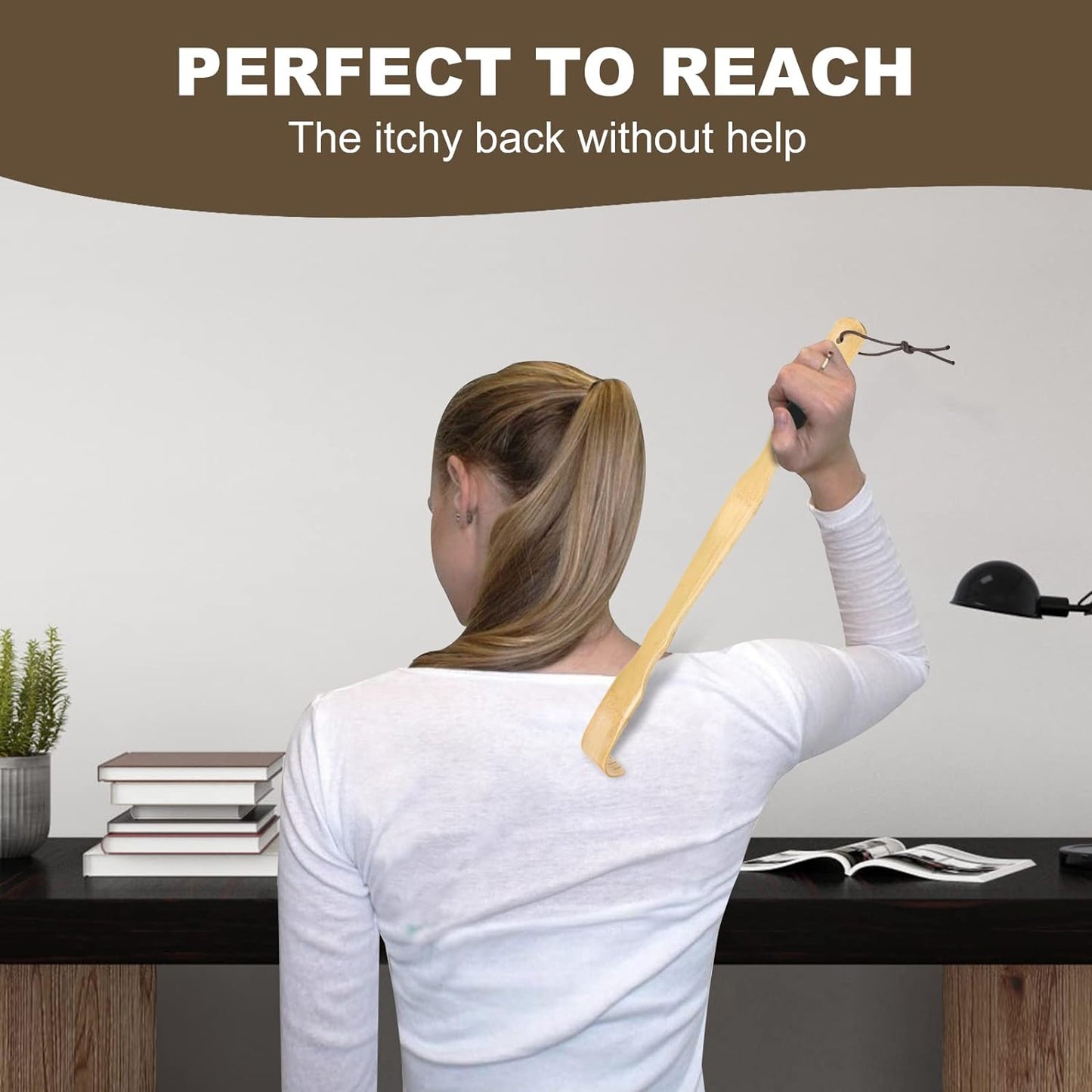YIMICOO 2 Pack 17 Inch Long Wooden Bamboo Back Scratchers for Adults