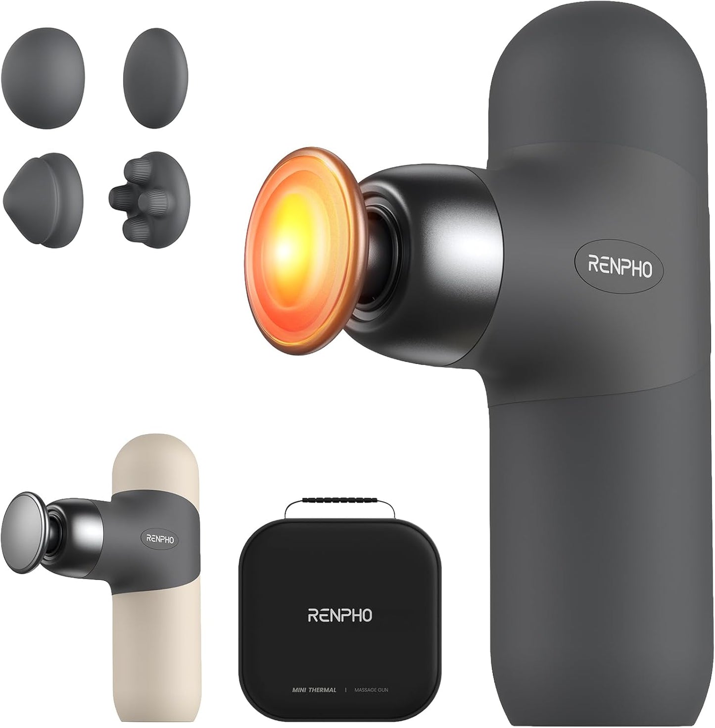 RENPHO Mini Thermal Massage Gun with Heat for Deep Tissue Percussion