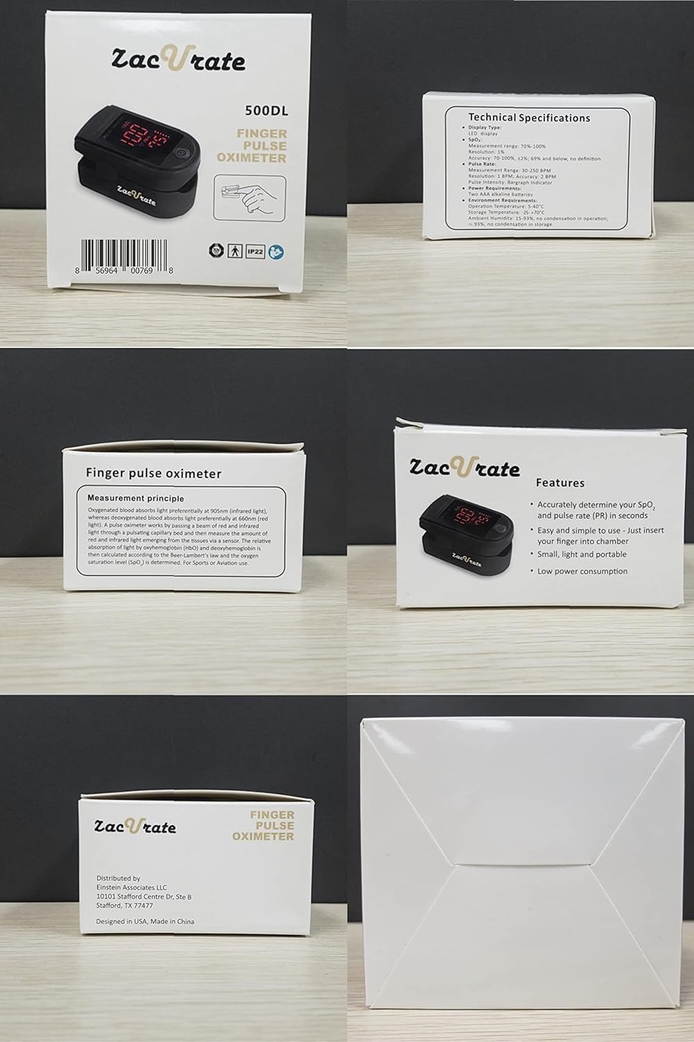 Zacurate Pro Series 500DL Fingertip Pulse Oximeter Blood Oxygen Monitor Royal Black