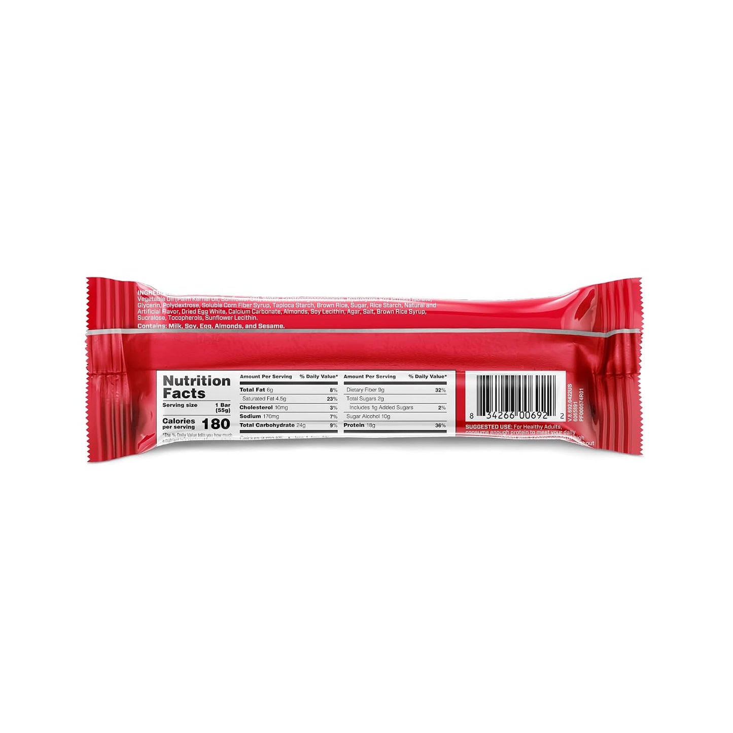 18g Protein Snack Bars with Whey and Fiber, Gluten-Free, 12 Count