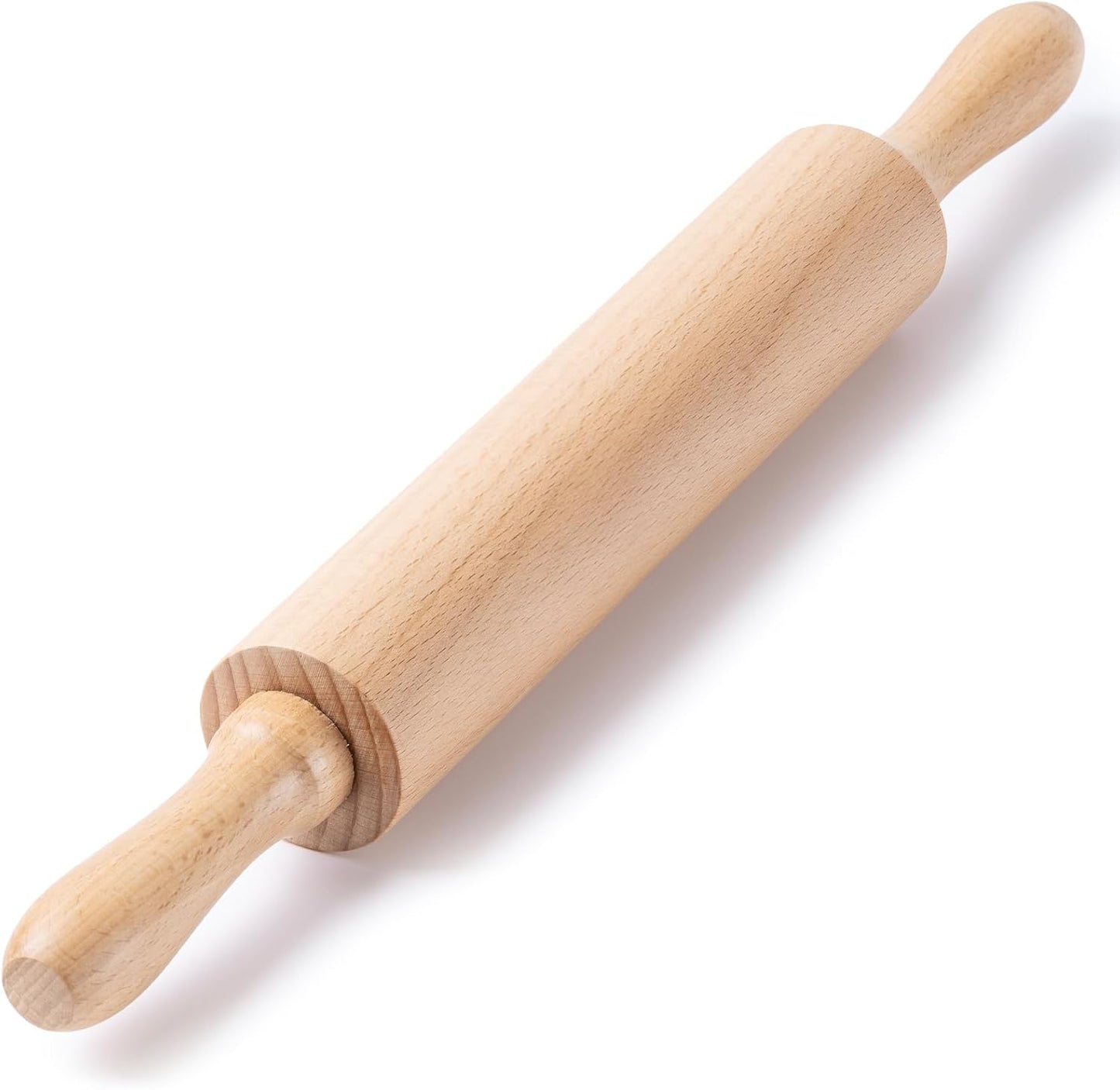 Aisoso French Rolling Pin, 17.7 Inches Wood Rolling Pin for Baking Extra Long Thickened, Classic Wooden Dough Roller for Fondant Pizza Pie Crust Cookie Pastry, Essential Kitchen Utensil, Brown