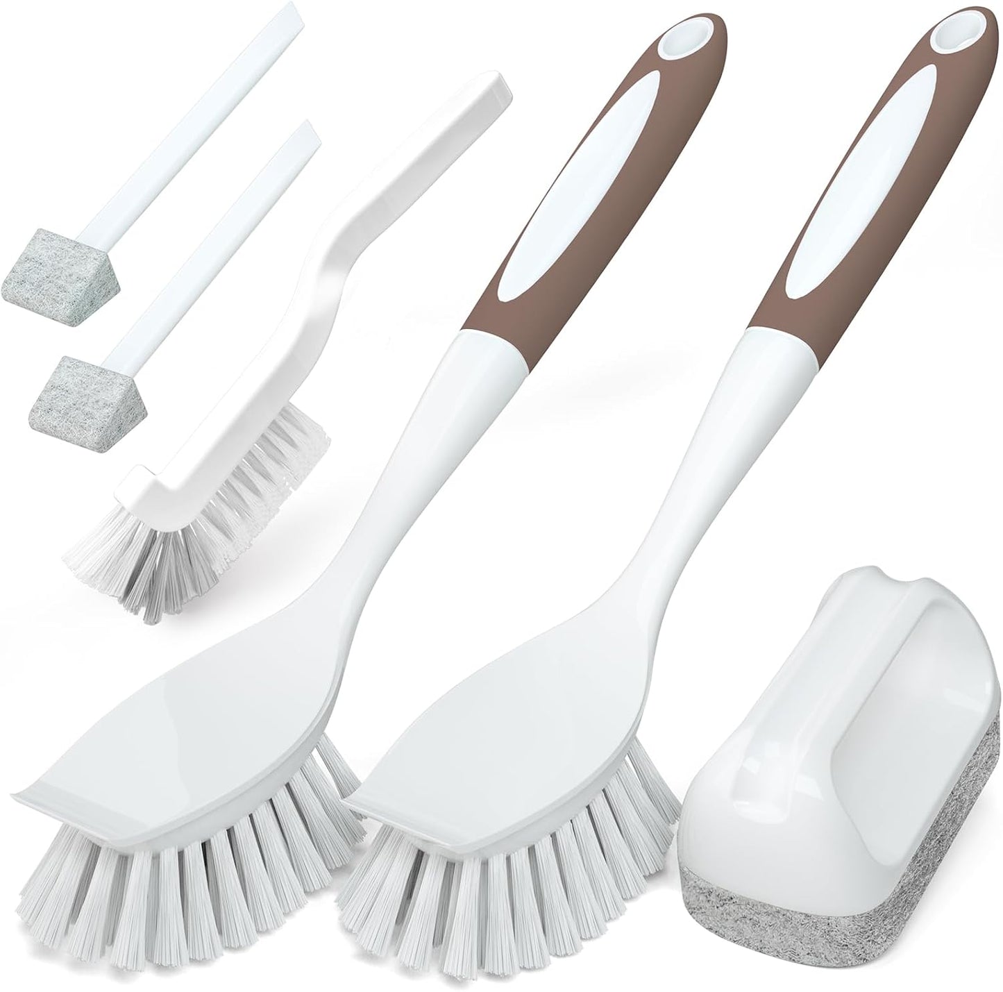 Holikme Dish Brush Cleaning Brush Set for Cleaning Groove Gap,Green | Dish Brush Set Cleaning Brush Set, Scouring Pad for Cleaning, Groove Gap Brushes for Pot, Pan, Abrasive Wheel Brushes