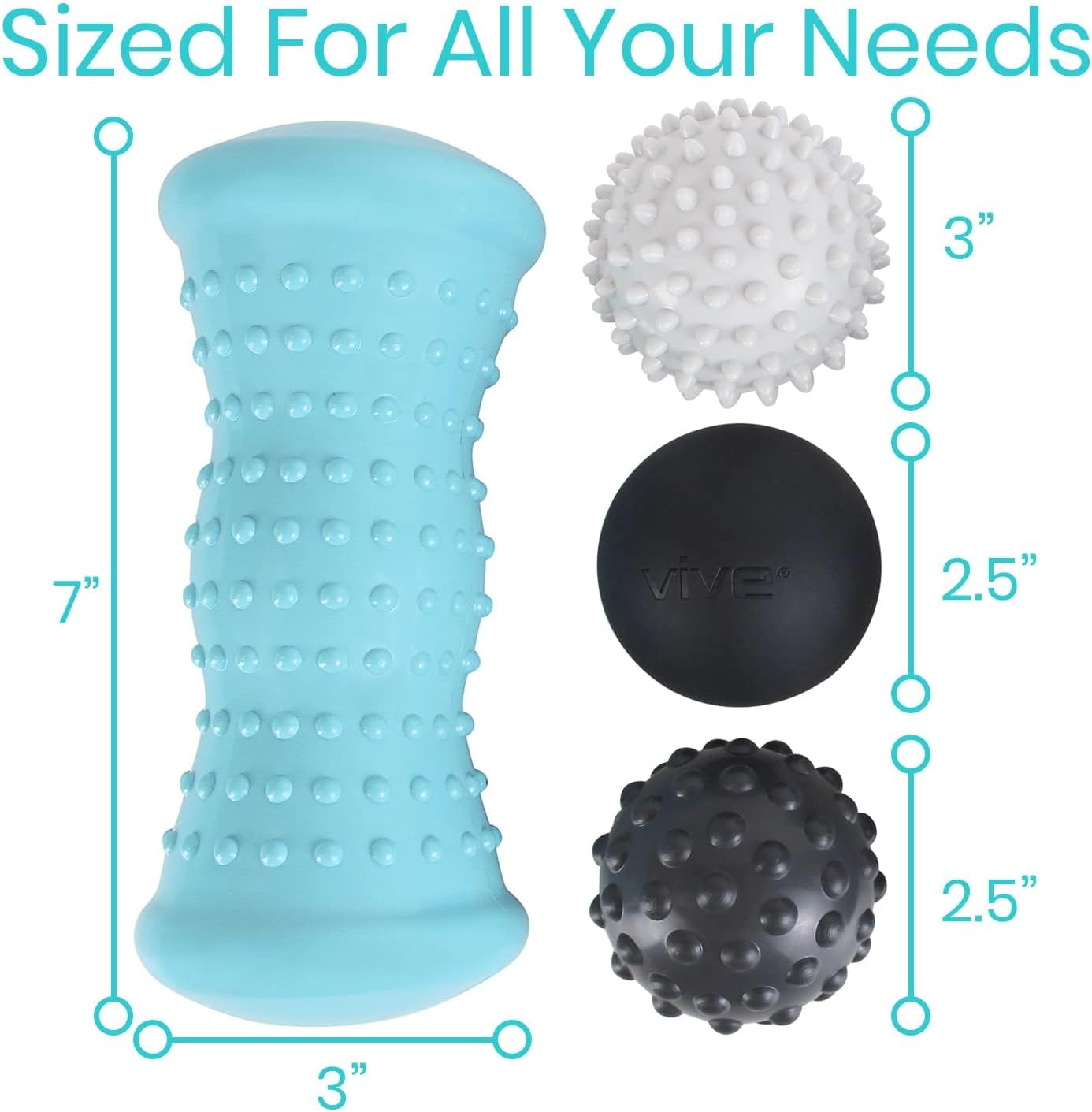 Vive Massage Ball Set for Plantar Fasciitis Relief and Hot Cold Therapy