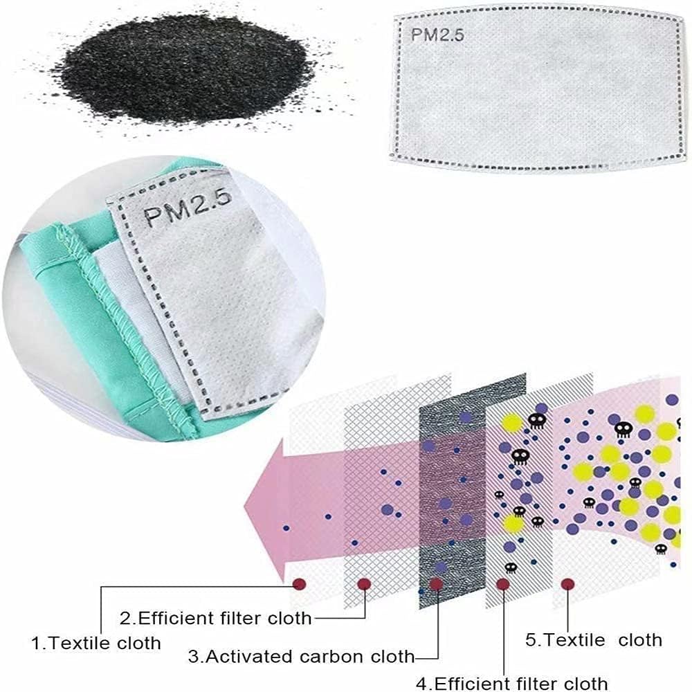 100 Pcs Activated Carbon PM2.5 Mask Filter Paper 5 Layers Replacement