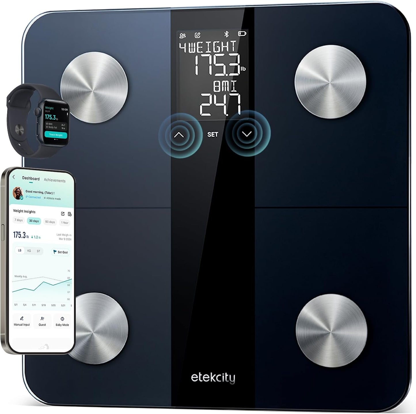 Etekcity Smart Scale with BMI, Body Fat, and 13 Metrics