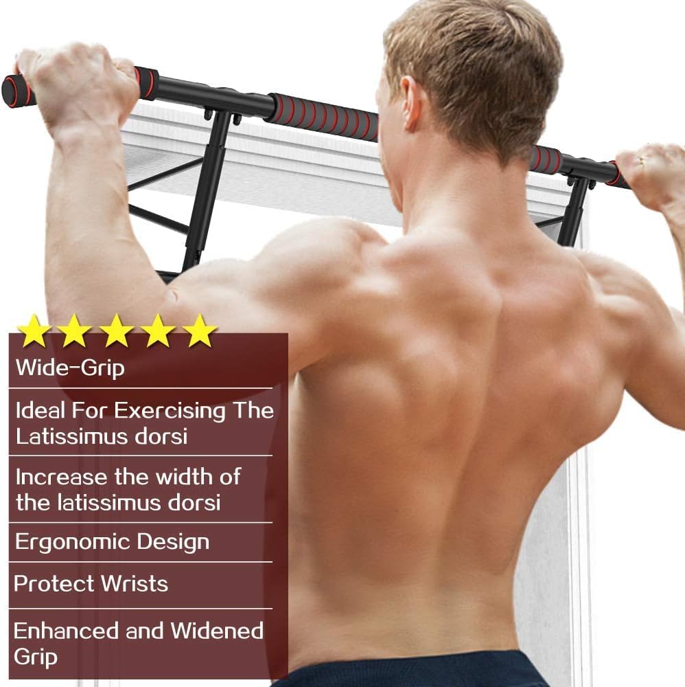 AmazeFan Pull Up Bar Doorway with Ergonomic Grip - Home Gym Chin-Up Frame