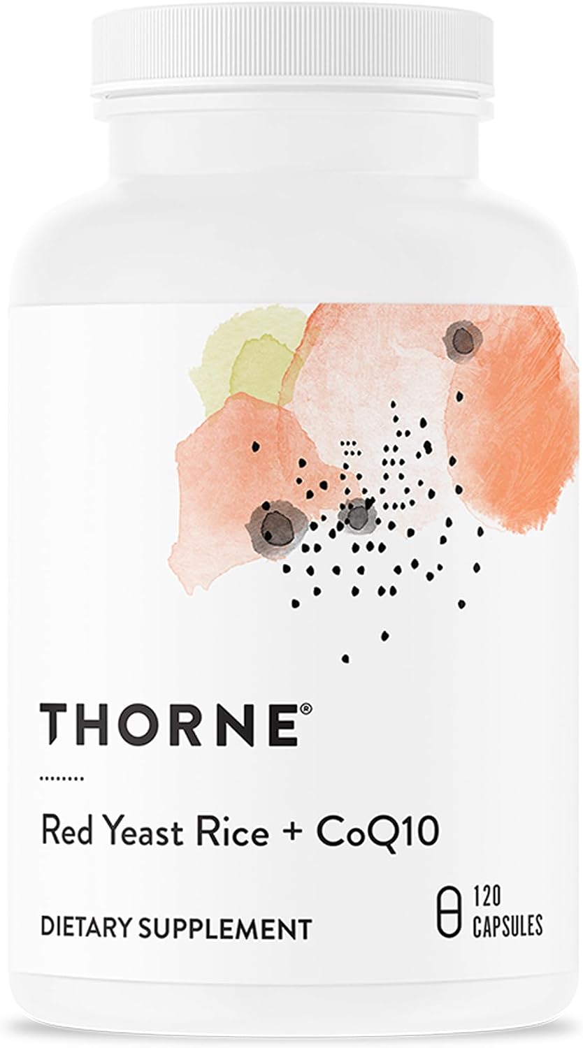 THORNE - Red Yeast Rice + CoQ10 - Supports Healthy Cholesterol Levels Already in a Normal Range & Heart Health - Added Antioxidant Support* - Third-Party Certified - Gluten-Free - 120 Capsules
