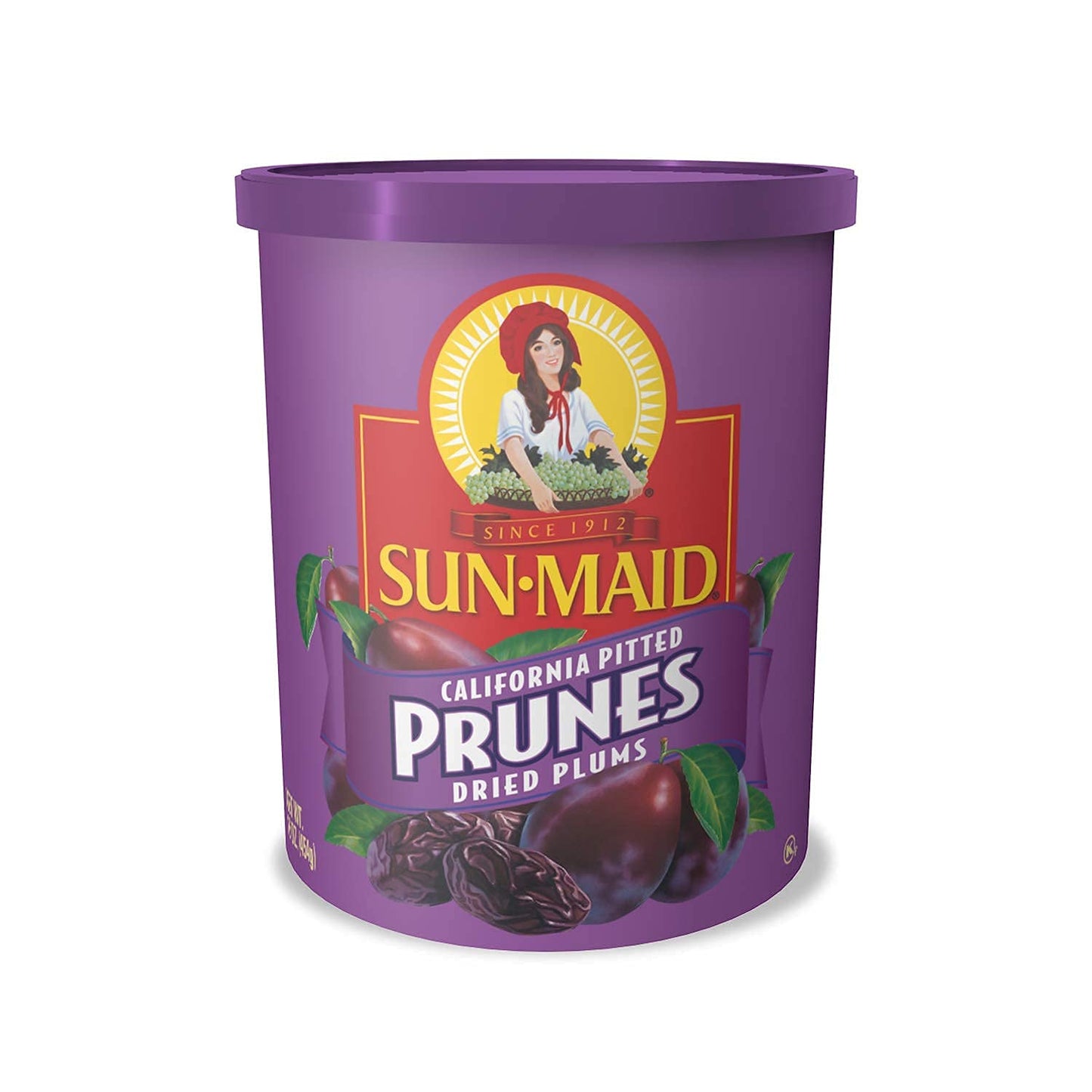 Sun-Maid California Sun-Dried Whole Pitted Prunes 4 Pack 7 oz Resealable Bag