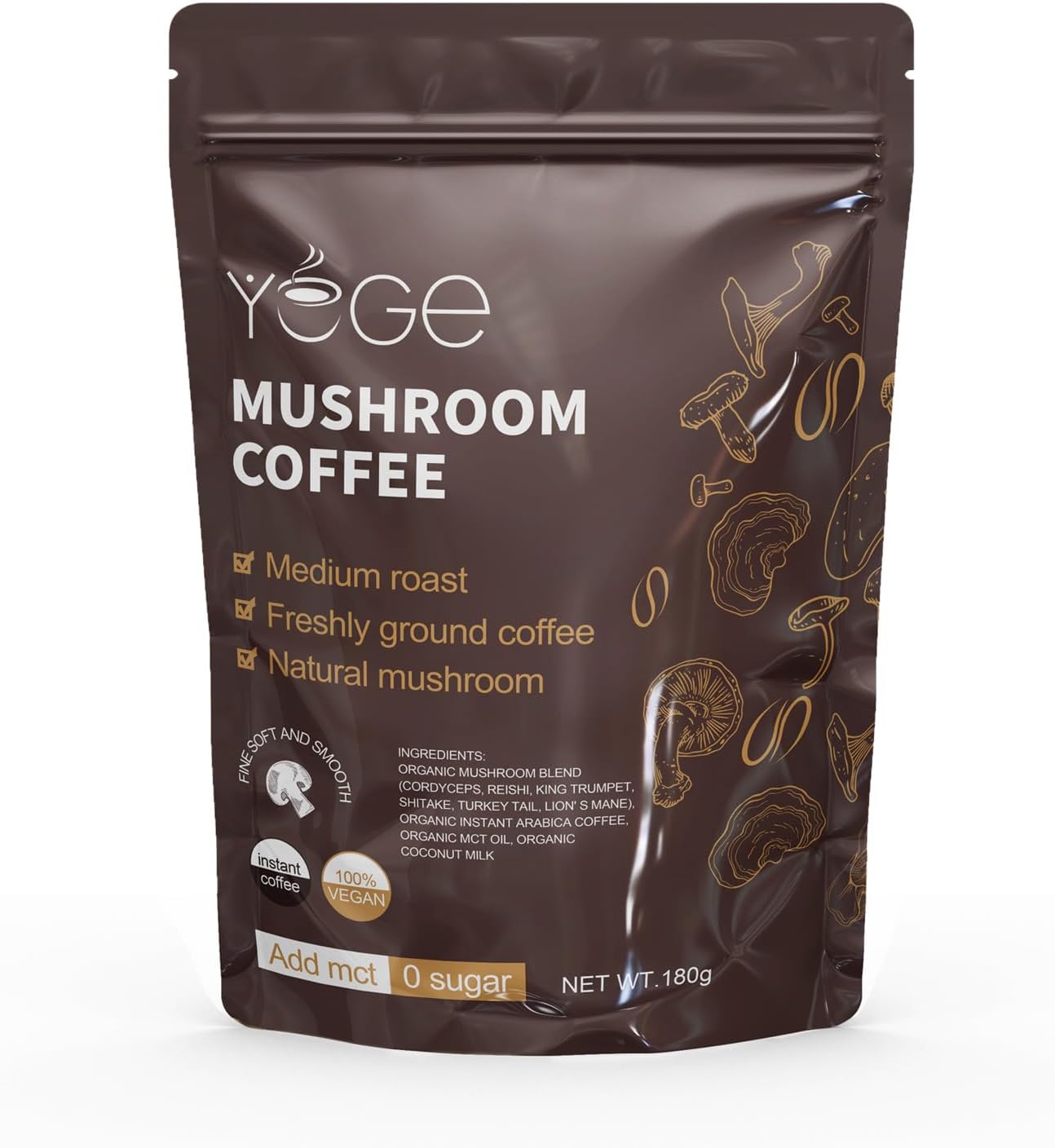 Mushroom Coffee with Cordyceps, Reishi, and Lions Mane for Energy and Immune Support