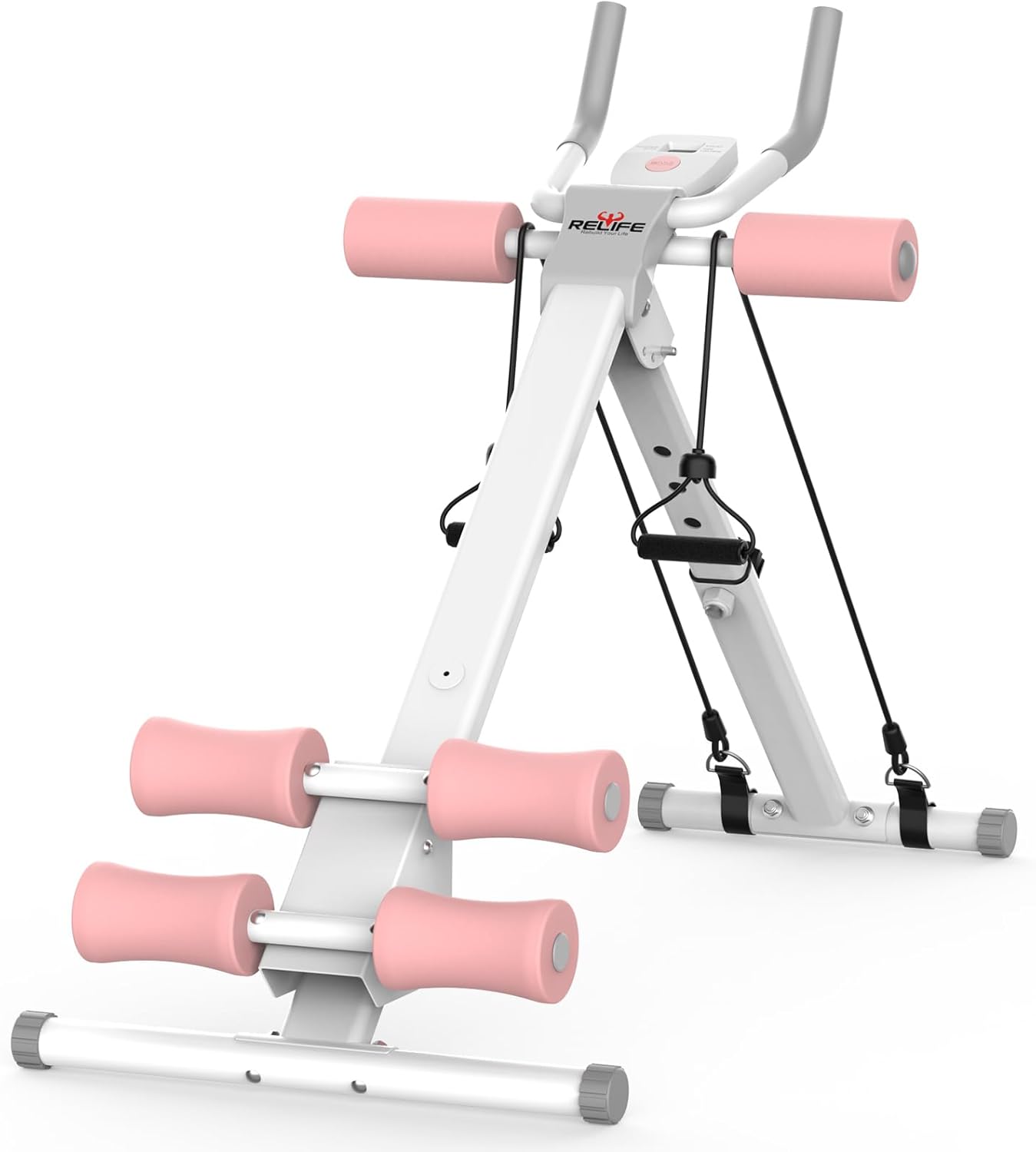 RELIFE Adjustable Ab Trainer Machine - Foldable Ab Cruncher, Full Body Workout, 440 LBS Capacity