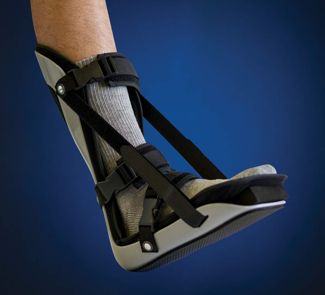 United Ortho Plantar Fasciitis Adjustable Leg Support Brace Large Black