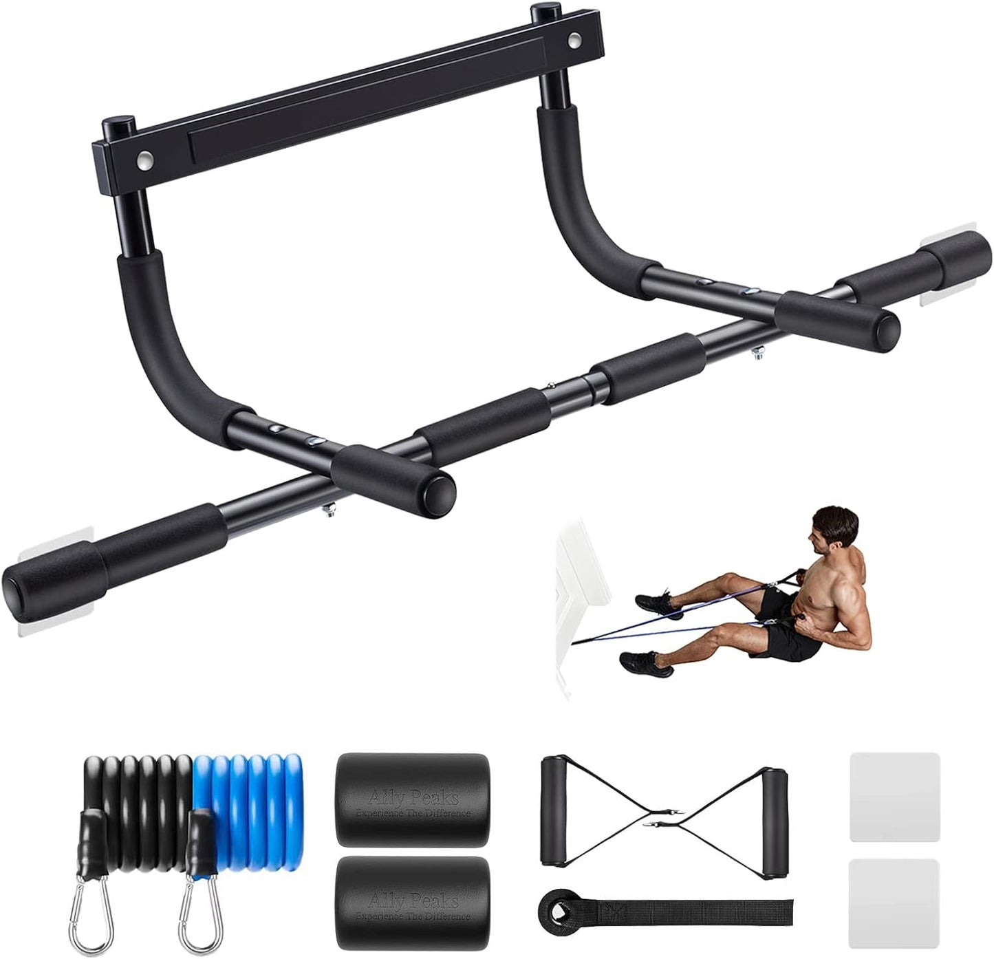 Ally Peaks Pull Up Bar for Doorway | 440 lbs Capacity Strength Training