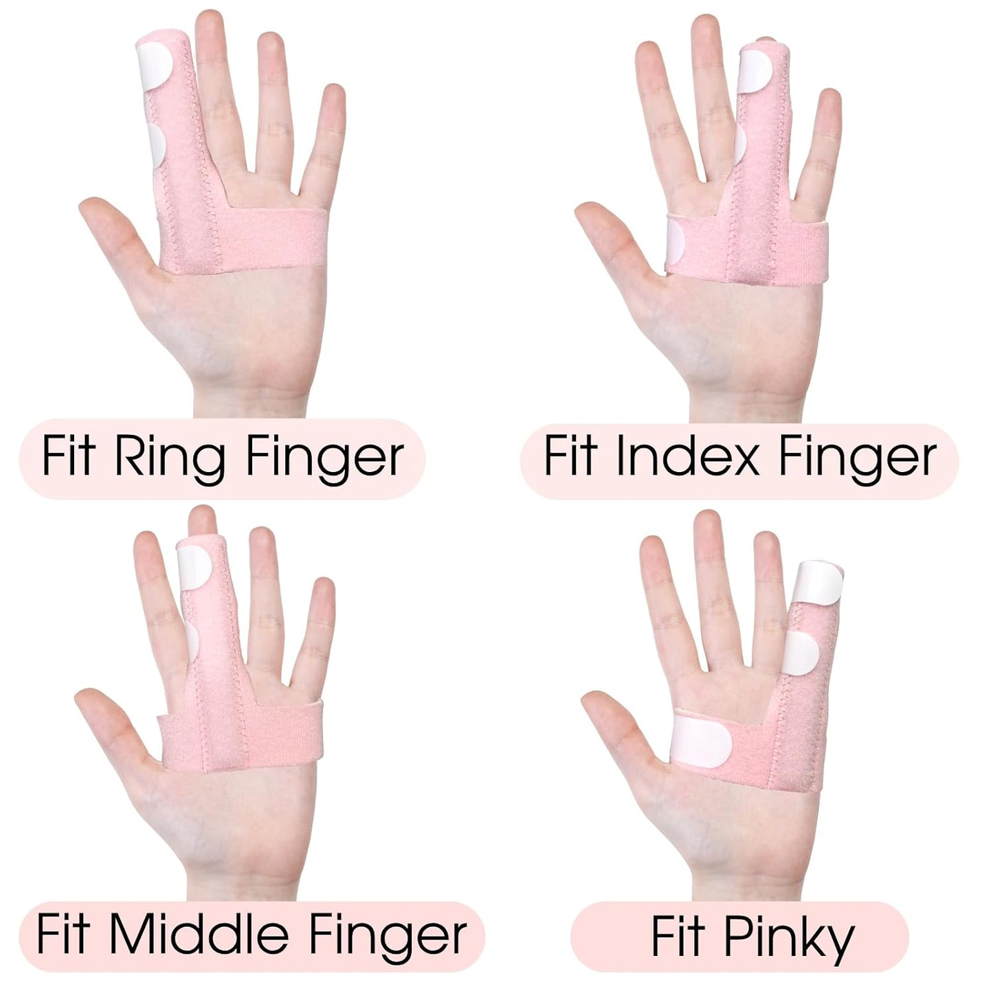 Finger Splint, Adjustable Finger Brace for Index, Middle, Ring Fingers, Pain Relief and Support