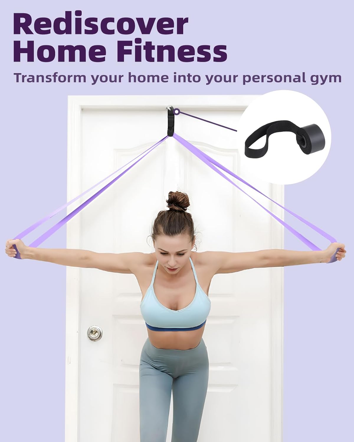 Fitense Resistance Bands Set - Pull Up Bands for Men & Women, 4 Levels, Anchor, Poster & Pouch