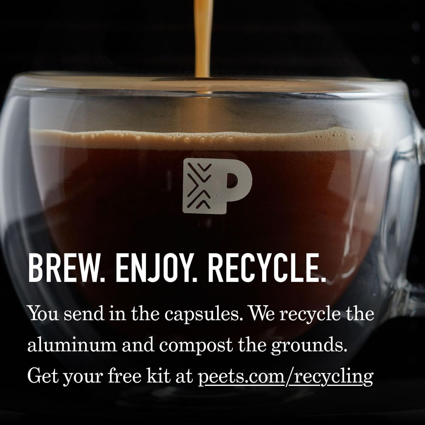 Peet's Coffee Dark Roast Espresso Capsules for Nespresso Original Machine 50 Count