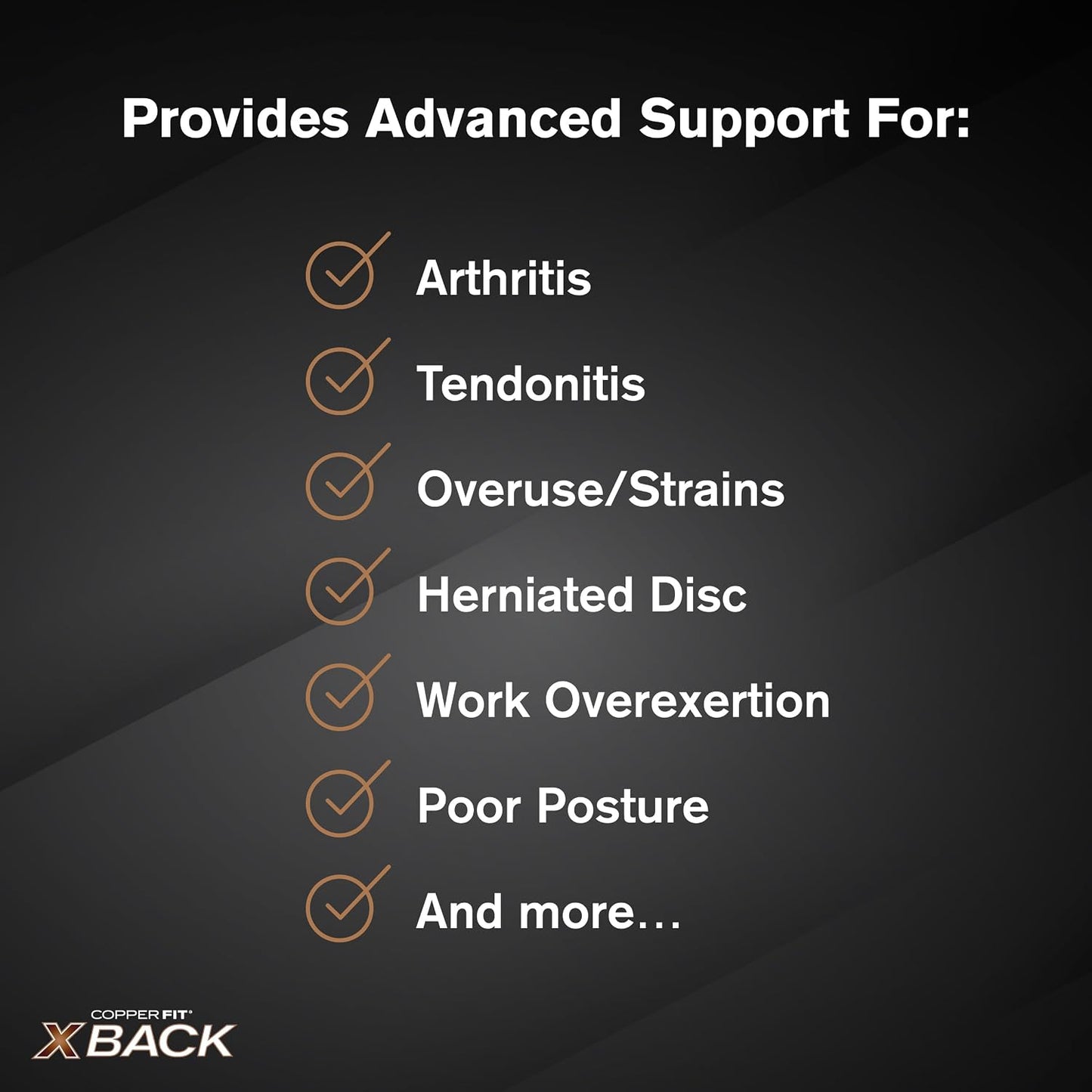 Copper Fit X-Back Brace for Lower Back Pain and Lumbar Support - Adjustable and Breathable Design