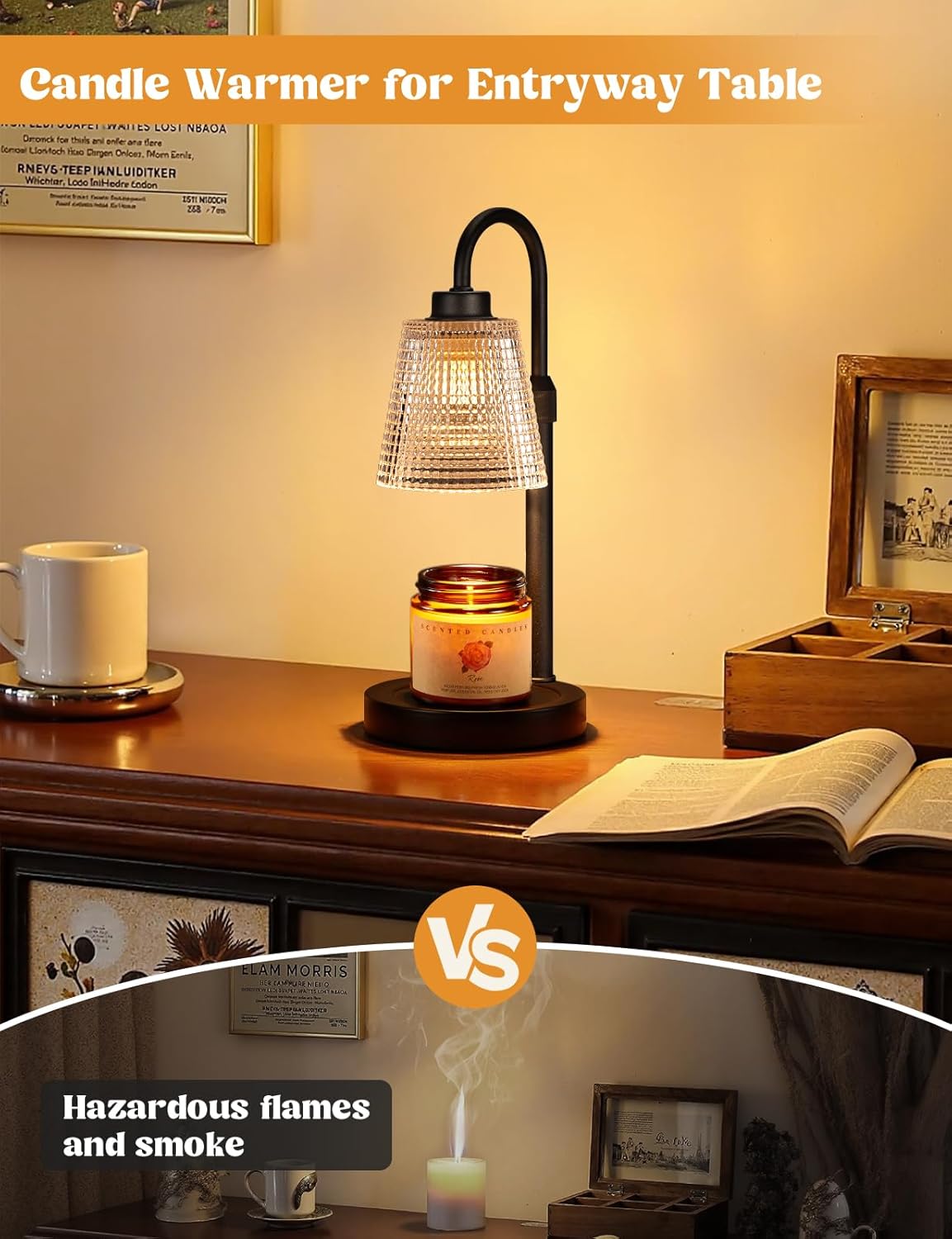 Innqoo Candle Warmer Lamp with Timer Home Decor Birthday Gifts for Women | Dimmable Candle Warmer for Jar Candles, Height Adjustable Wax Melts Warmer, House Warming Gifts New