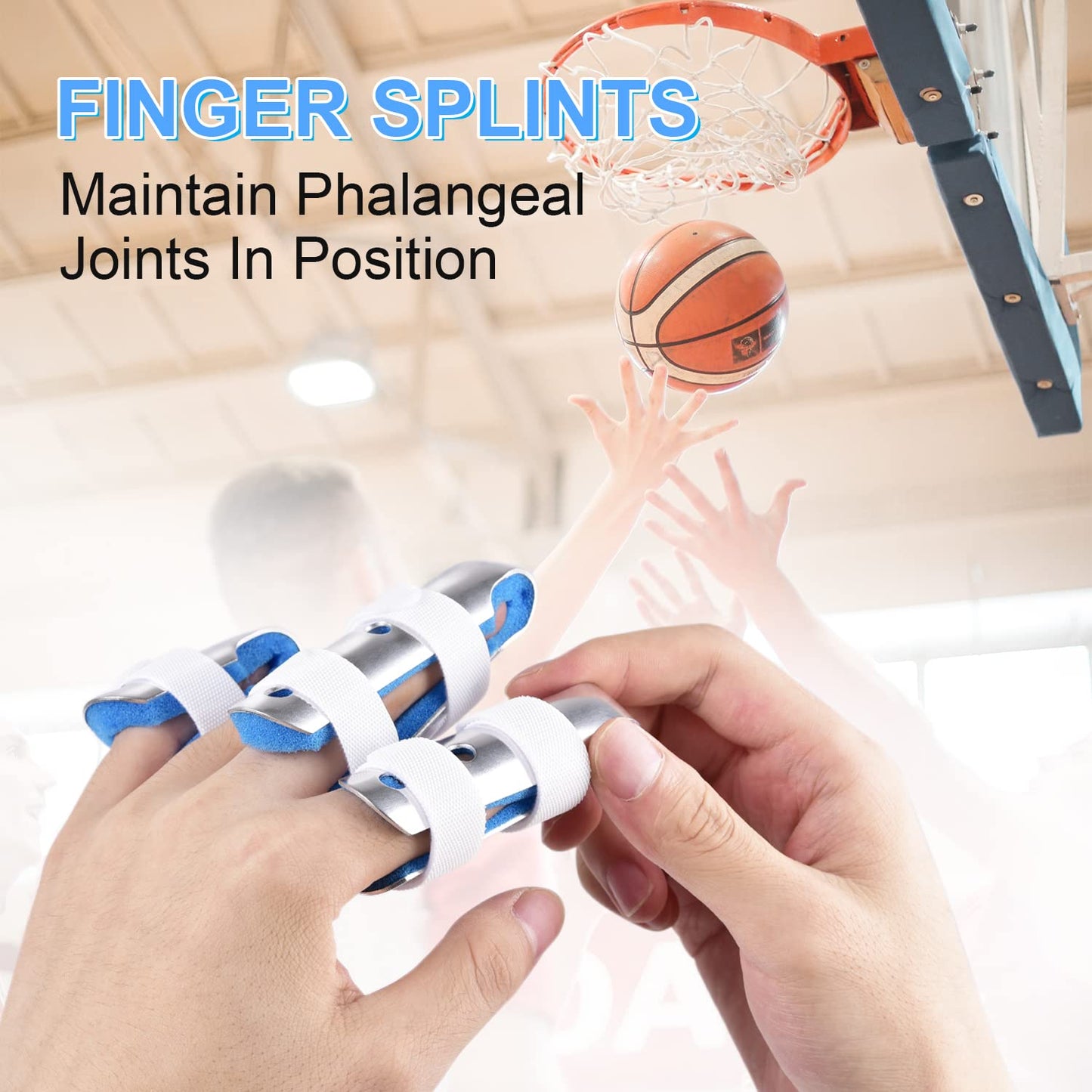 Sopito Finger Splint, 3PCS Finger Support Brace for Arthritis and Immobilization, Blue
