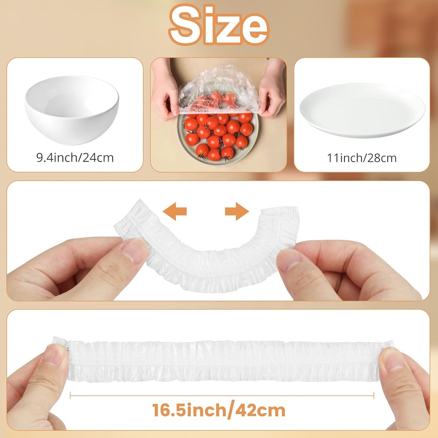 Homelove 200pcs Bowl Covers Bread Proofing - Plastic Wrap for Food Sourdough Bread Baking Rising Elastic Reusable Plate Covers Outdoor Food Fresh Keeping Bags Shower Cap Hair Deep Conditioning