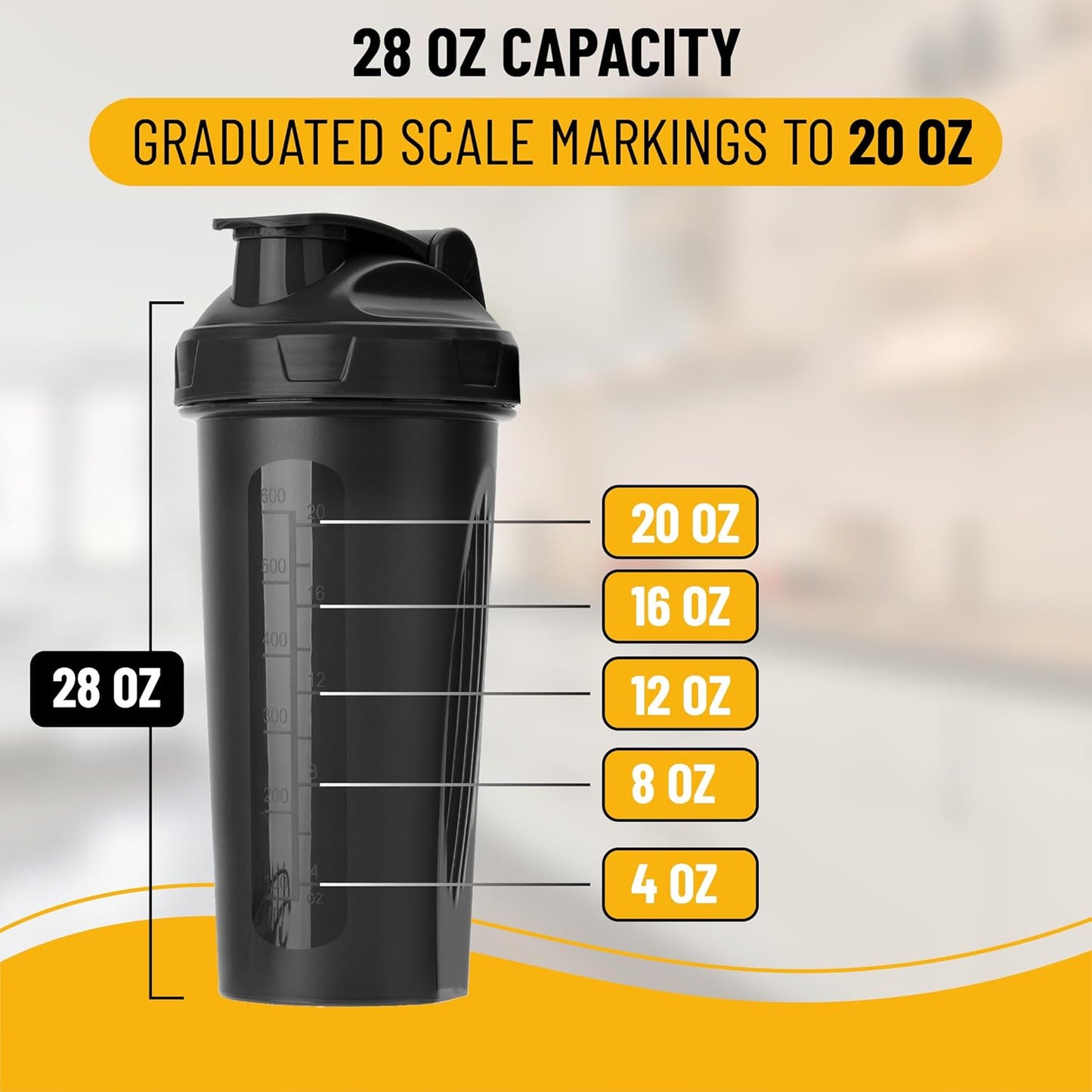 Mr. Pen 28oz Protein Shaker Bottle with Whisk Ball