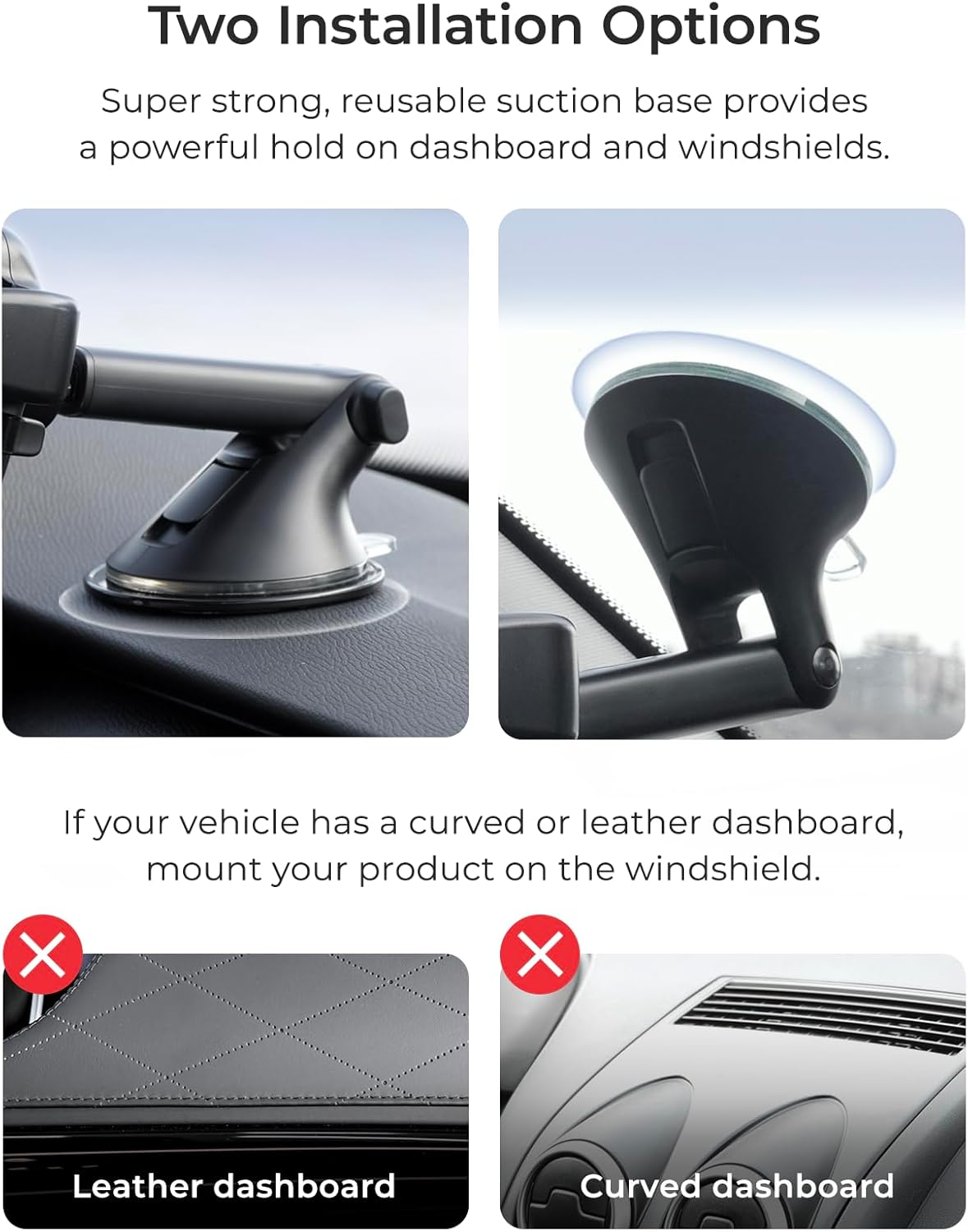 iOttie Easy One Touch Advanced Universal Car Mount Dashboard & Windshield Suction Cup Phone Holder for iPhone, Samsung, Google, All Smartphones