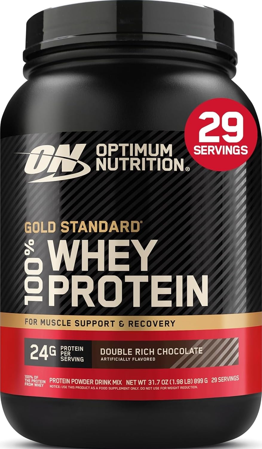 Optimum Nutrition Gold Standard 100% Whey Protein Powder, Double Rich Chocolate 1.98 Pound (Packaging May Vary)