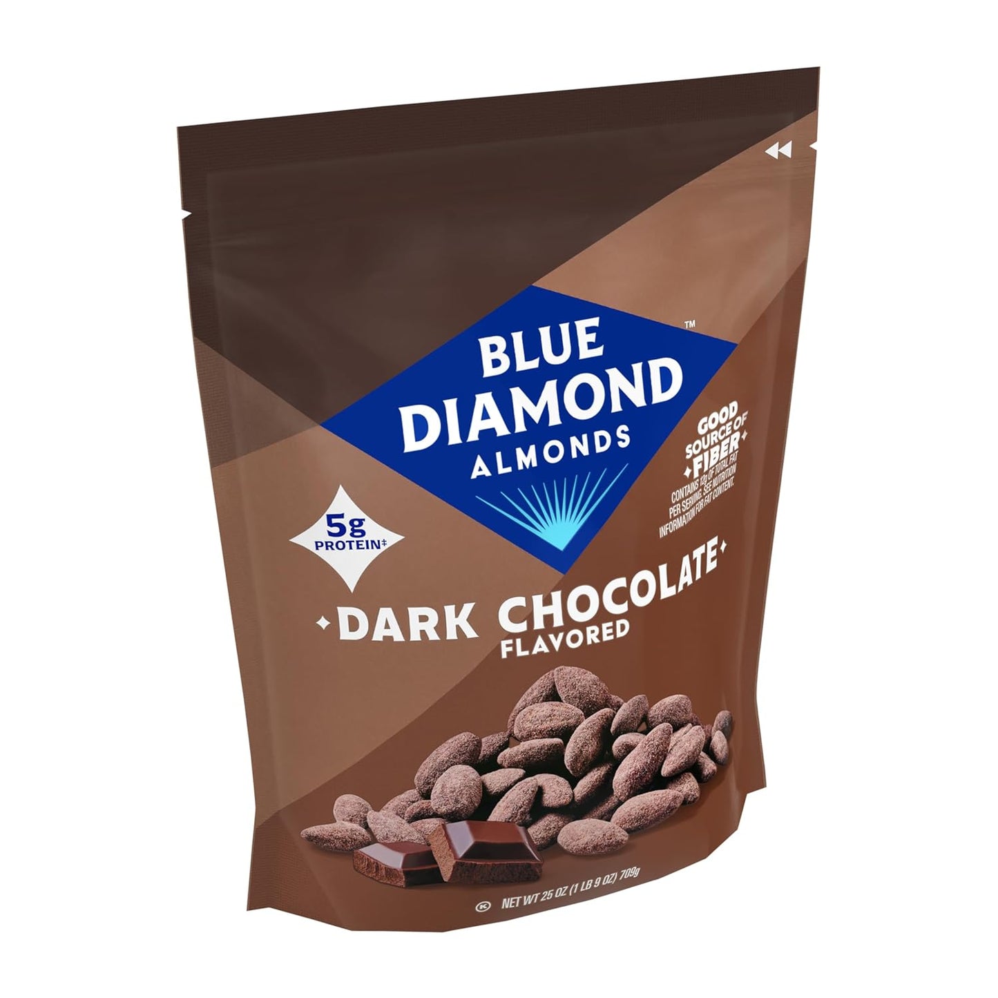 Blue Diamond Almonds, Oven Roasted Dark Chocolate Flavored Snack Nuts, 25 Oz Resealable Bag