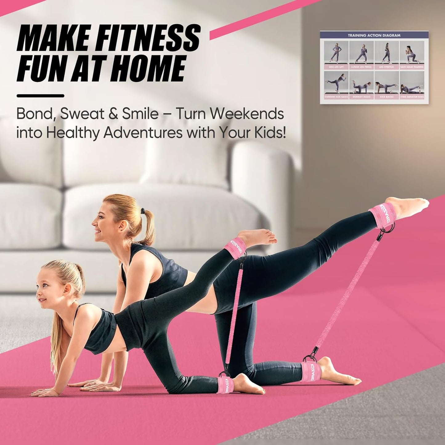 KUZARO Ankle Resistance Bands - Leg & Glutes Workout Equipment, Booty Trainer