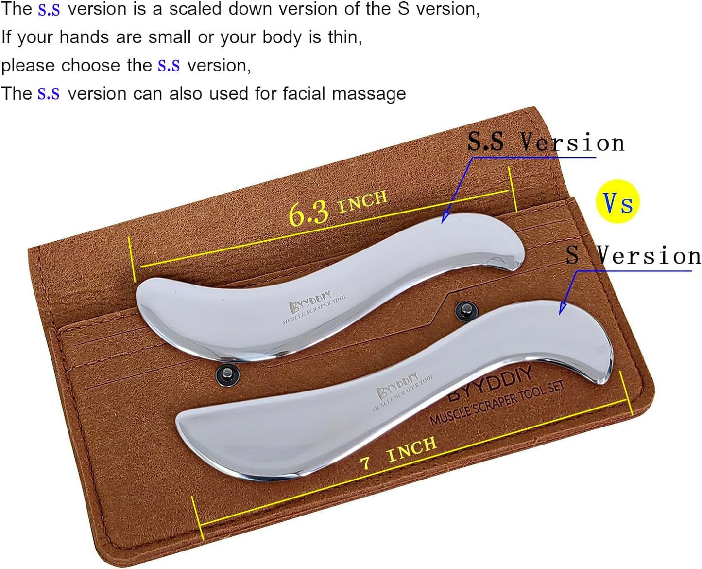 BYYDDIY Stainless Steel Gua Sha Muscle Scraper Tool for Physical Therapy