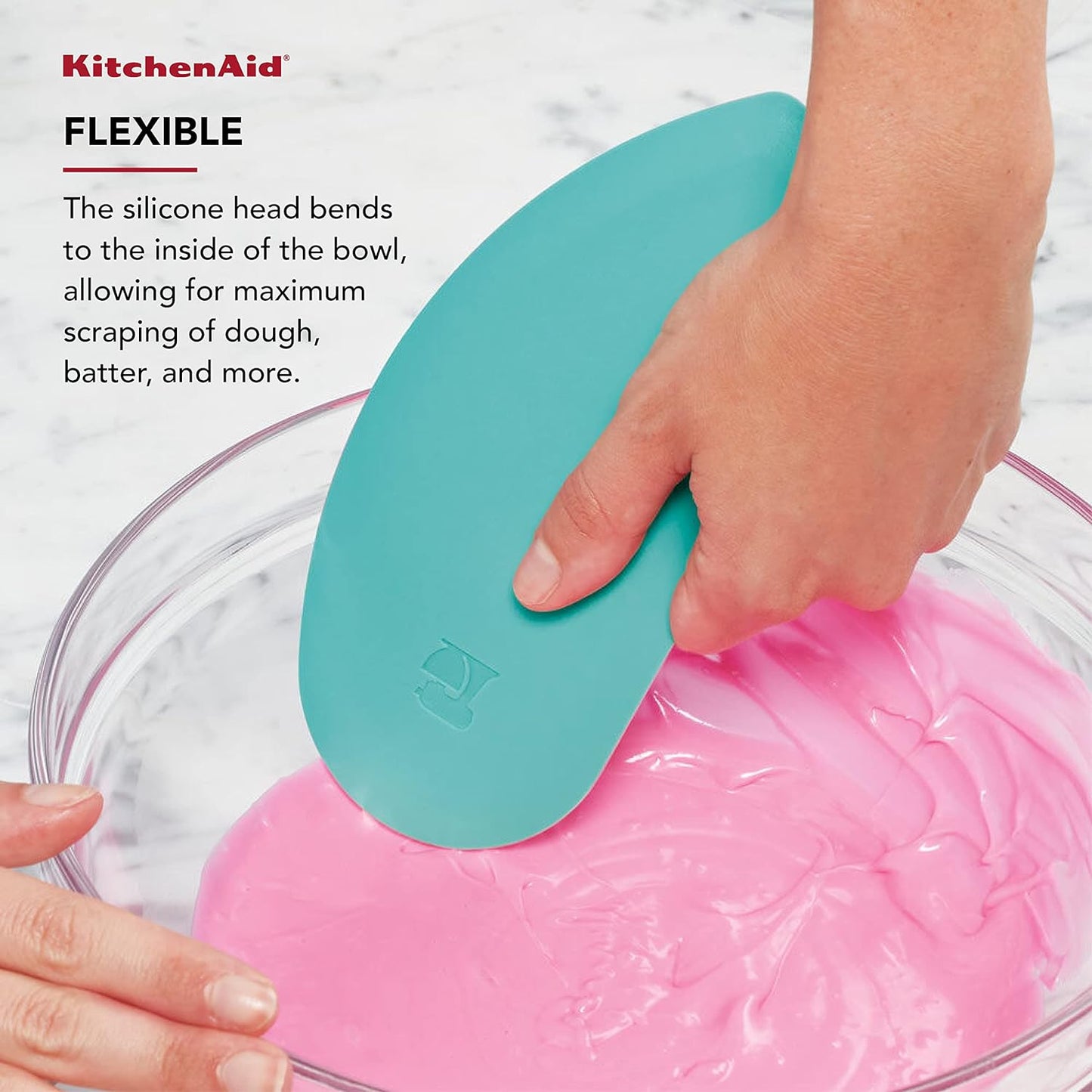 KitchenAid Gourmet Bowl Scraper, Set of 2, Aqua Sky and Storm Grey