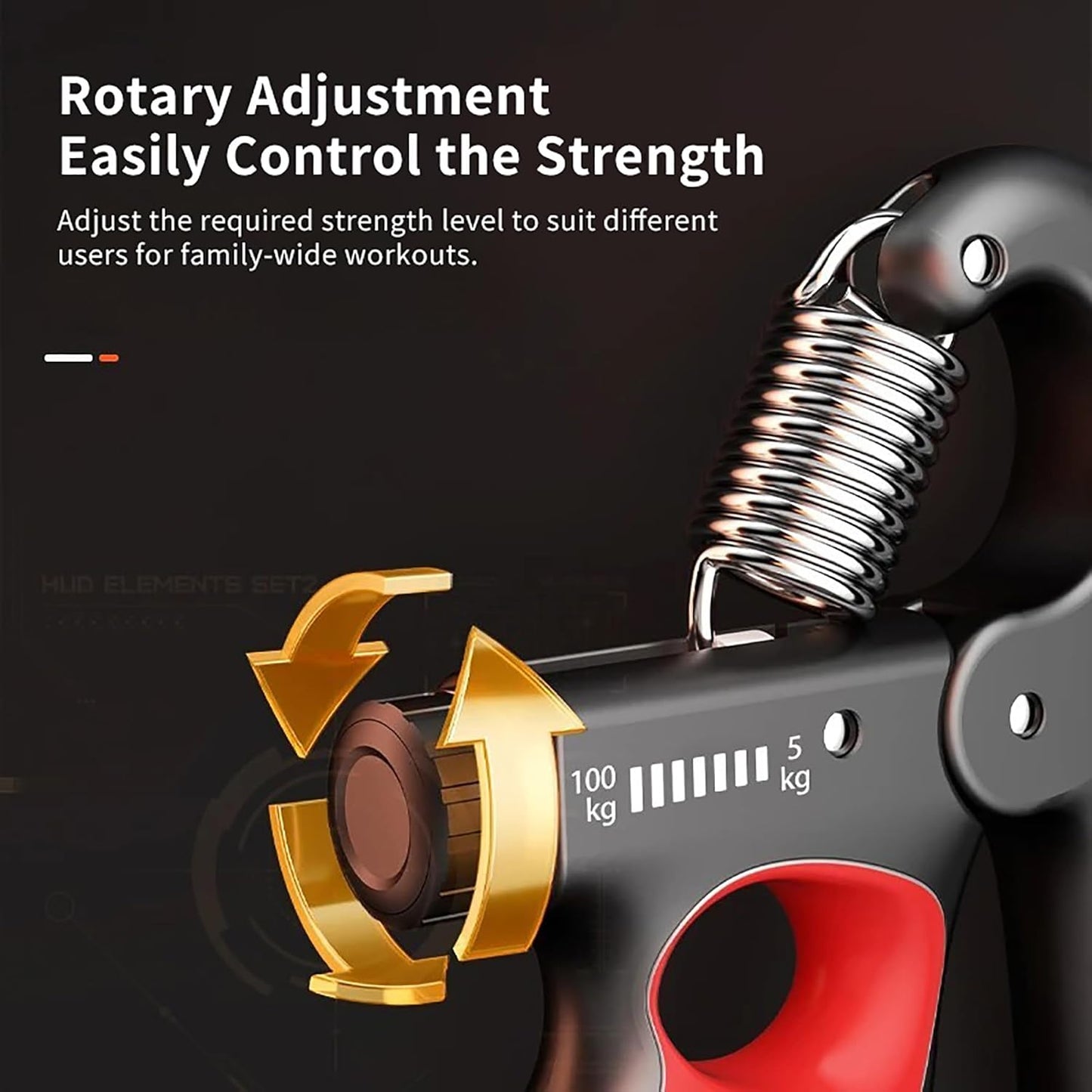 Grip Strength Trainer with Adjustable Resistance 5-100KG and Automatic Counter