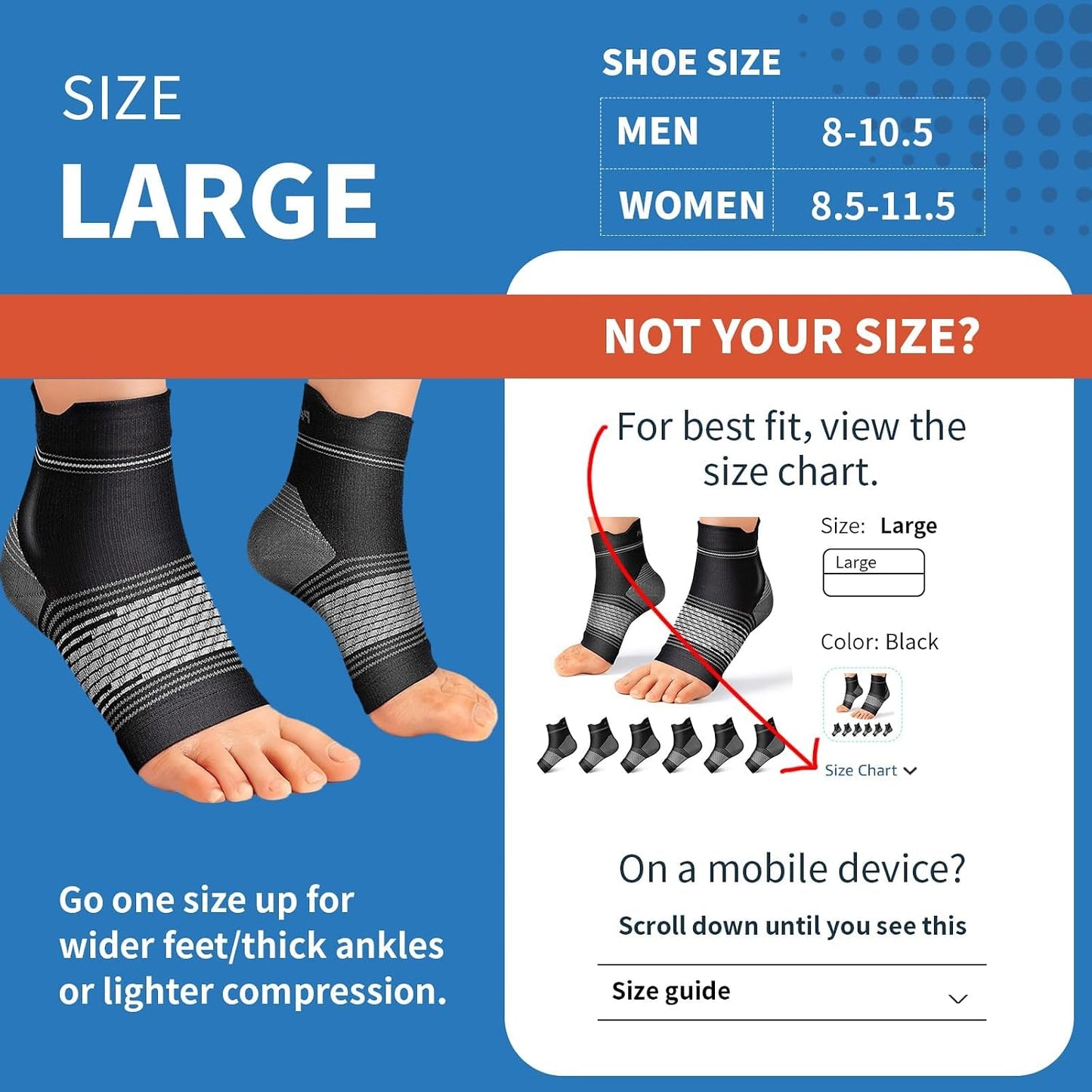 Plantar Fasciitis Socks for Men and Women with Arch Support and Compression