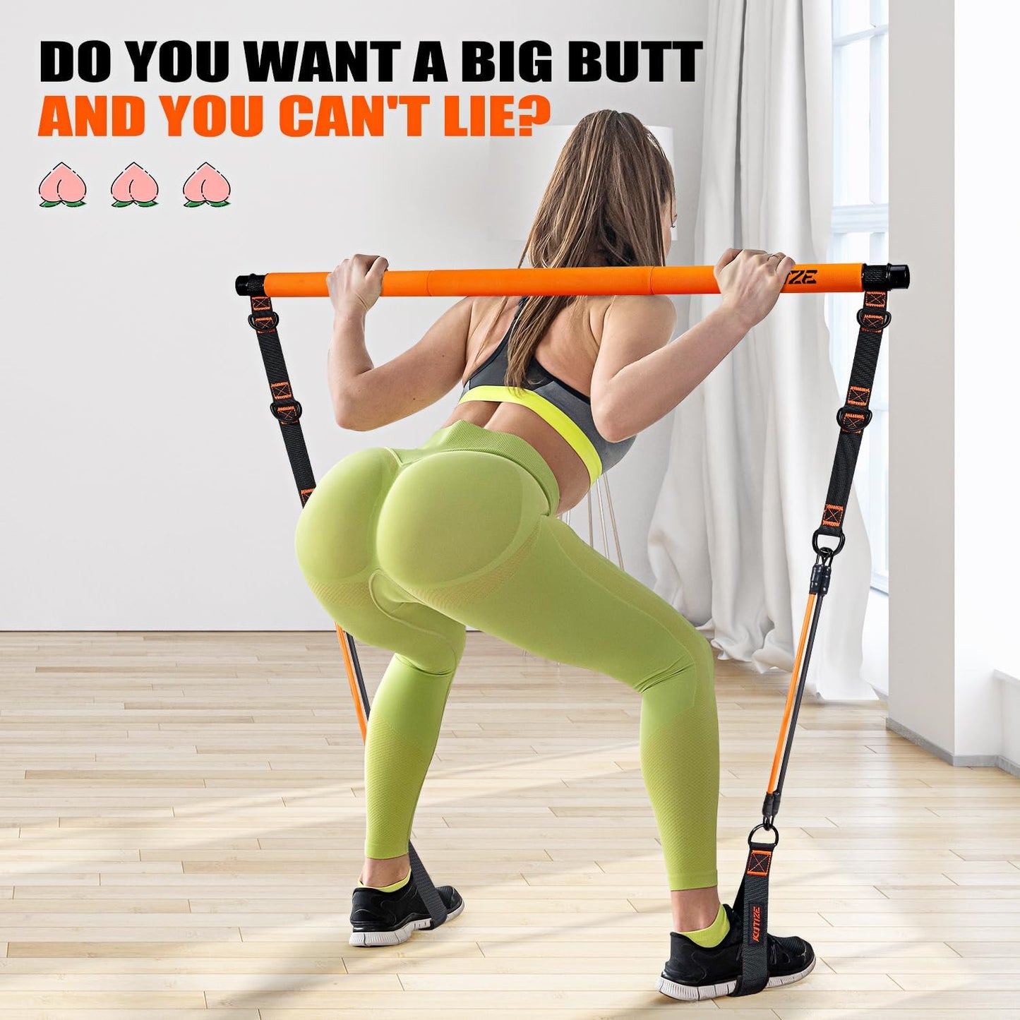 KUTIZE Pilates Bar Kit with Resistance Bands for Full-Body Workouts