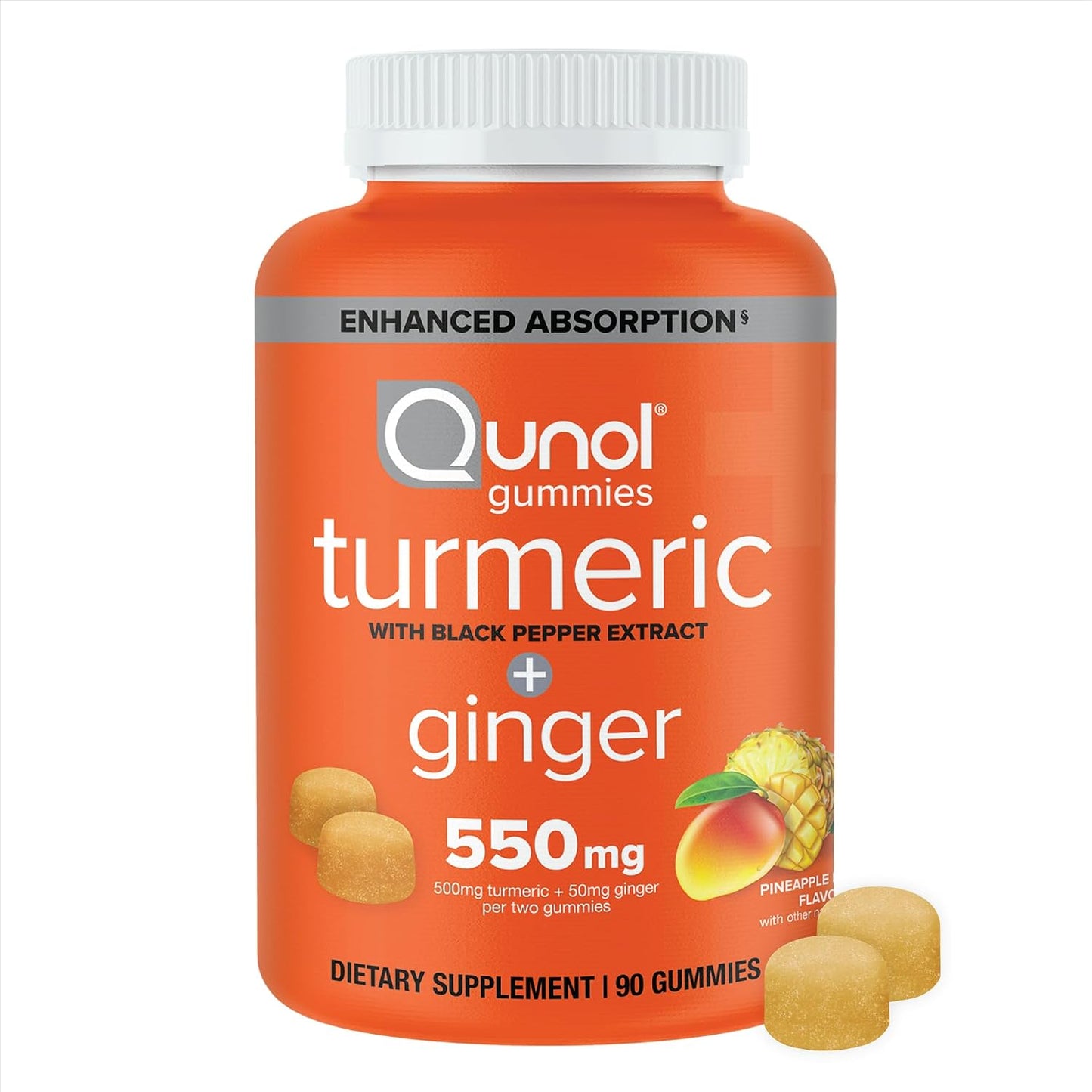 Qunol Turmeric and Ginger with Black Pepper Gummies 90ct