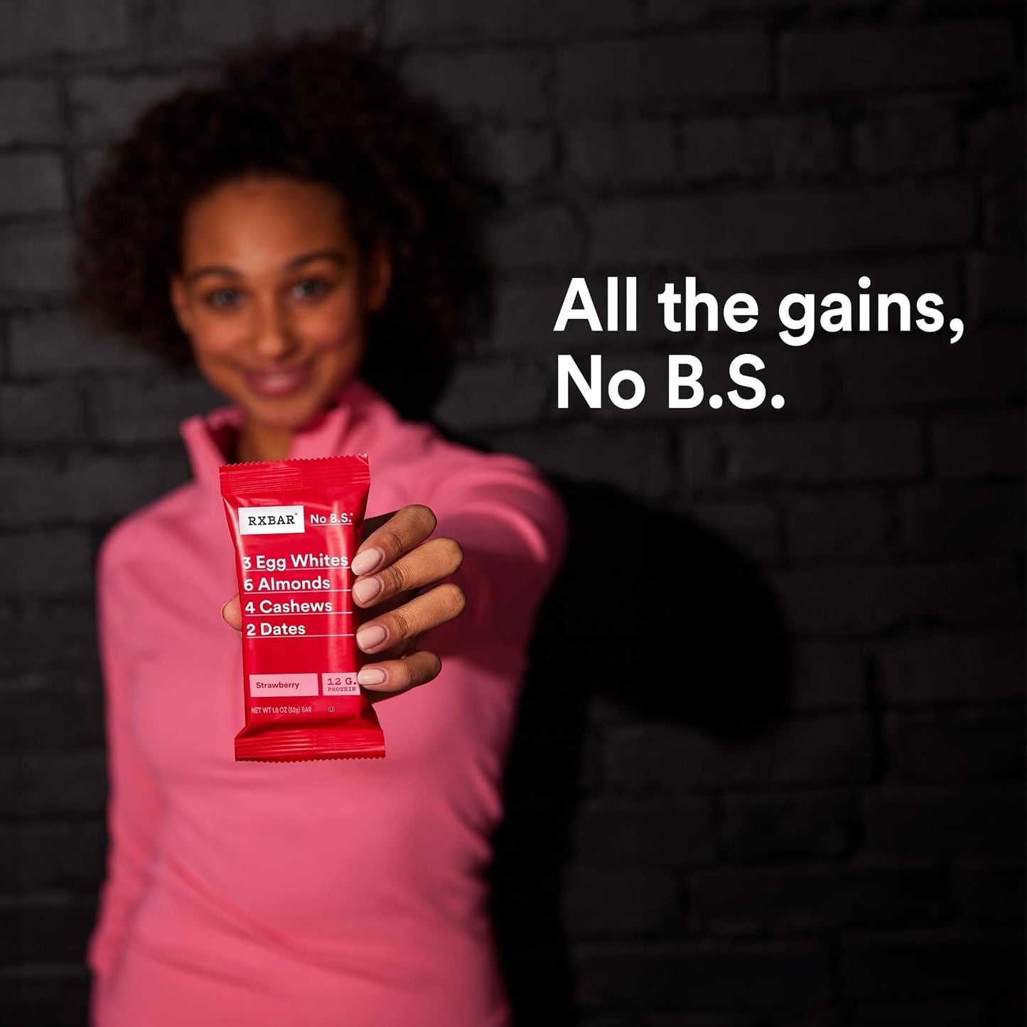 RXBAR Protein Bars, 12g Protein, Gluten Free Snacks, Strawberry, 12 Count Box
