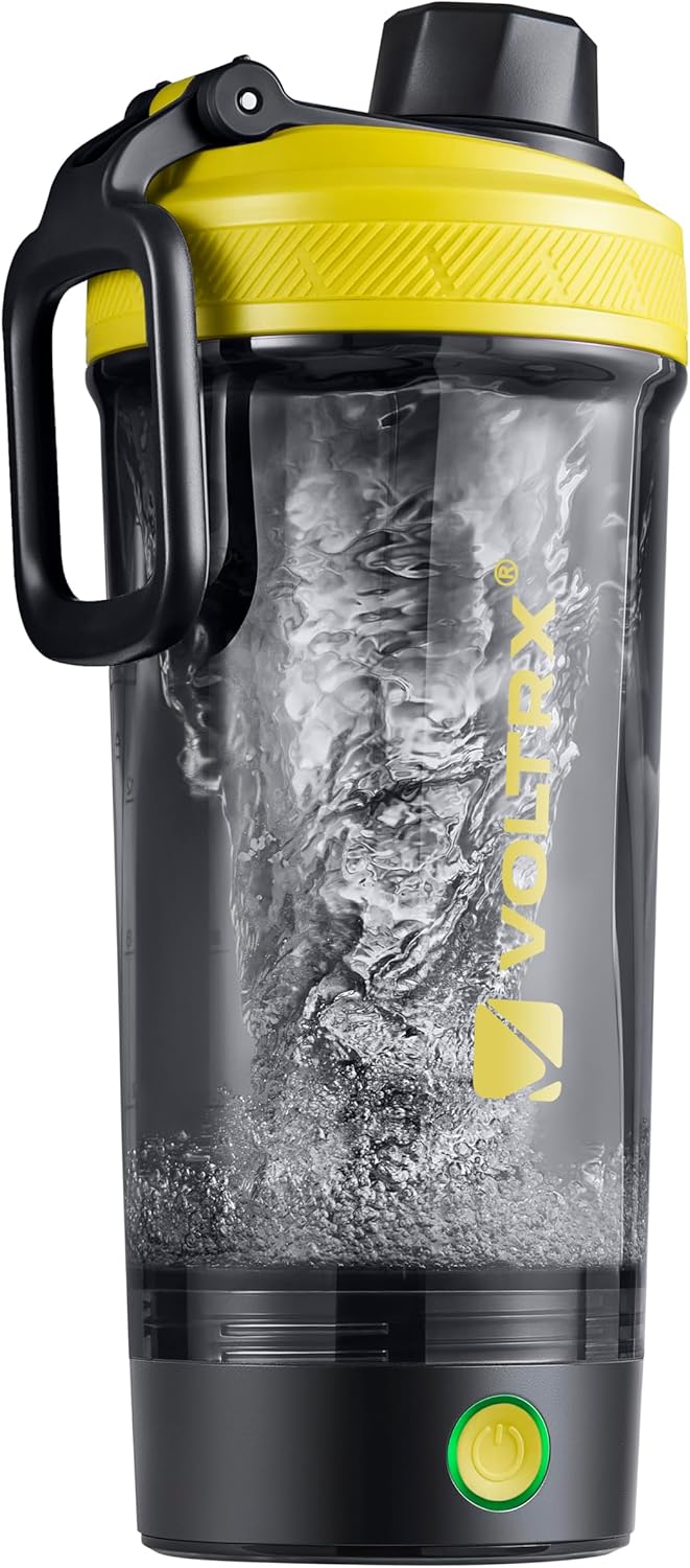 VOLTRX USB-C Rechargeable Electric Protein Shake Mixer Bottle, 24oz, BPA-Free
