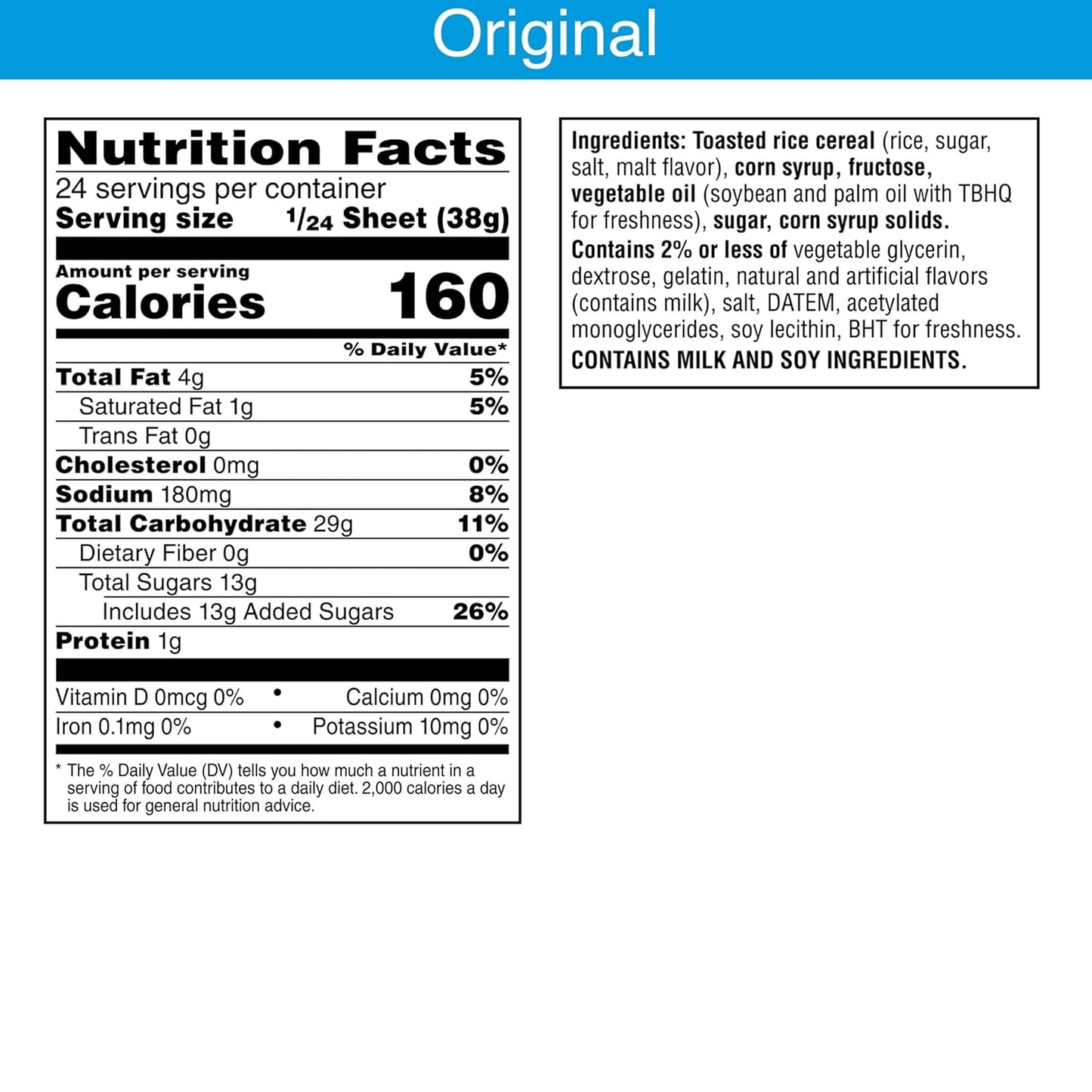 Rice Krispies Crispy Marshmallow Sheet, 32oz Box, Original Flavor