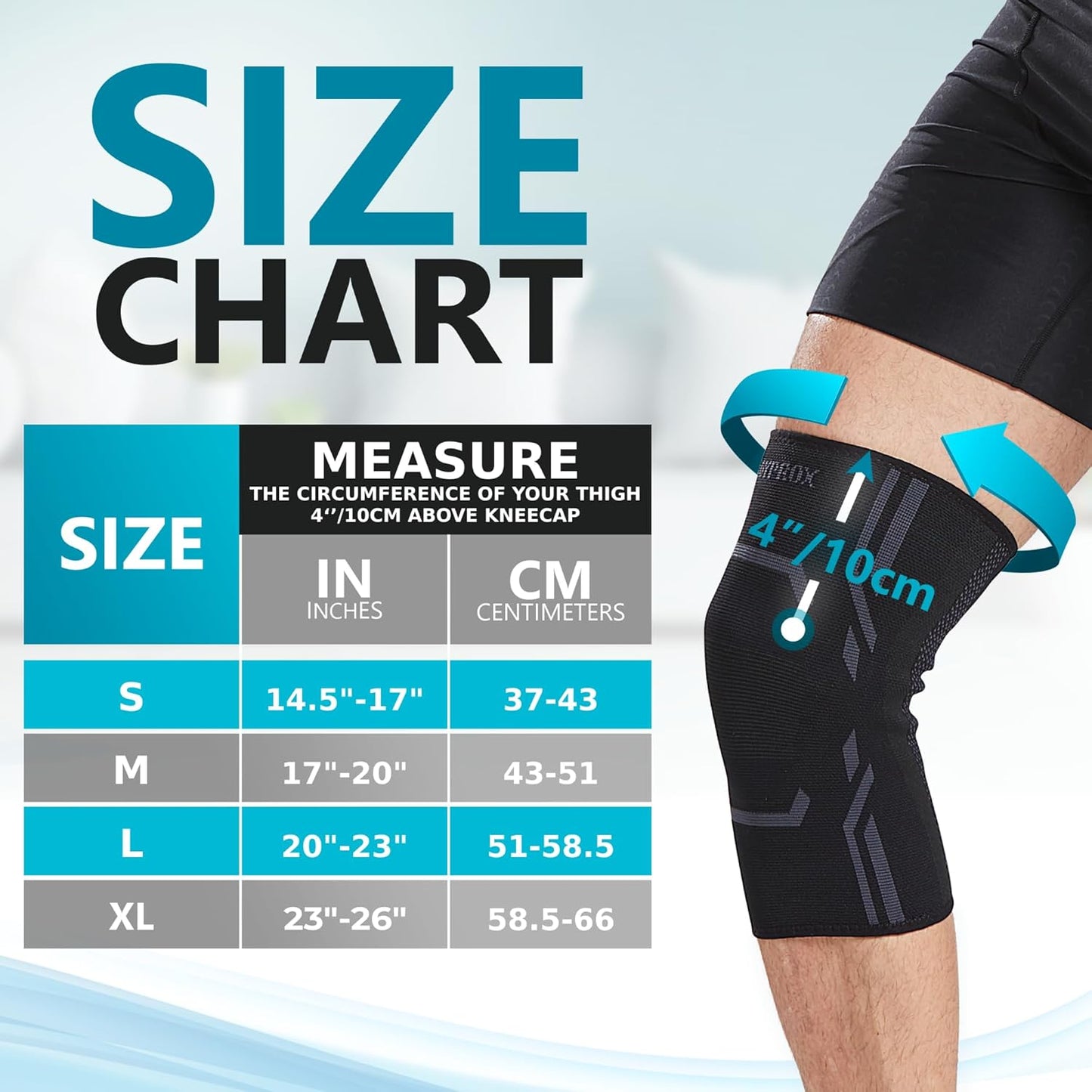 Bodyprox Knee Compression Sleeve for Men and Women, Medium, 2 Pack