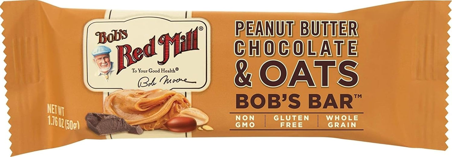 Bob's Red Mill 12pk Peanut Butter Chocolate & Oats Bar, 12 bars, Gluten Free, Kosher