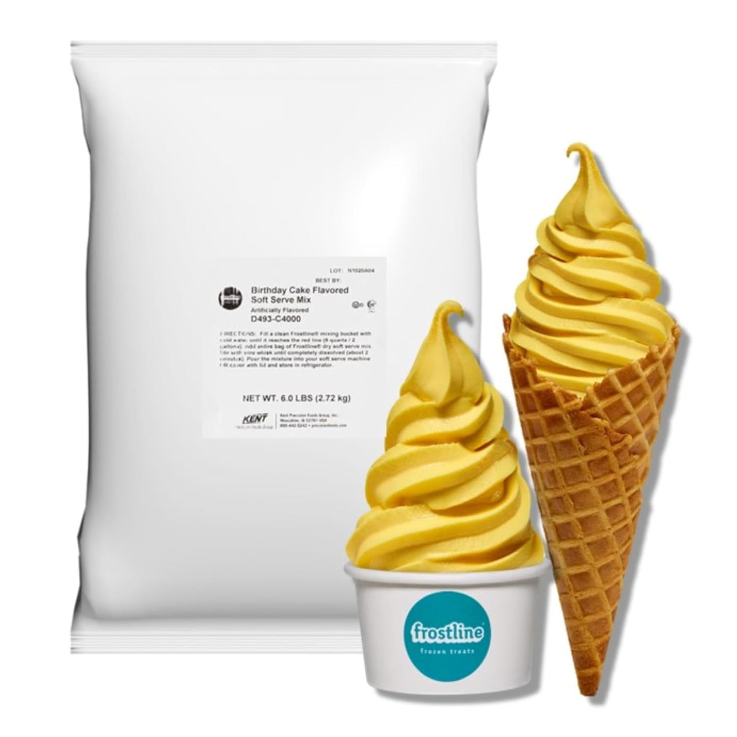 Frostline Chocolate Soft Serve Ice Cream Mix, Lactose & Gluten Free - Just Add Water, Dairy, or Dairy Free Alternative, Use with Blender, Countertop Ice Cream Maker, Soft Serve Machine - 6 lb Bag